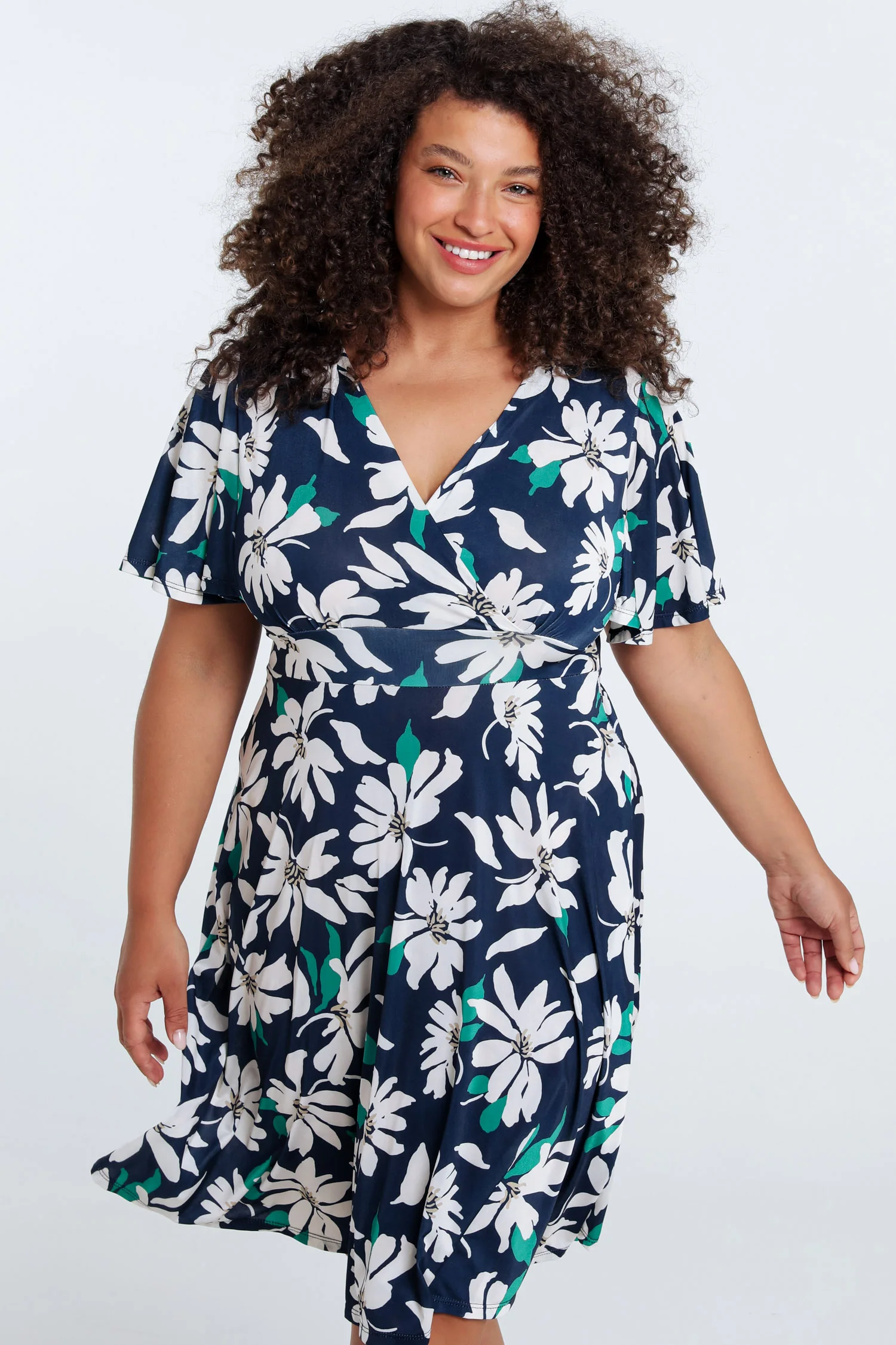 'Bloemenprint wikkeljurk'