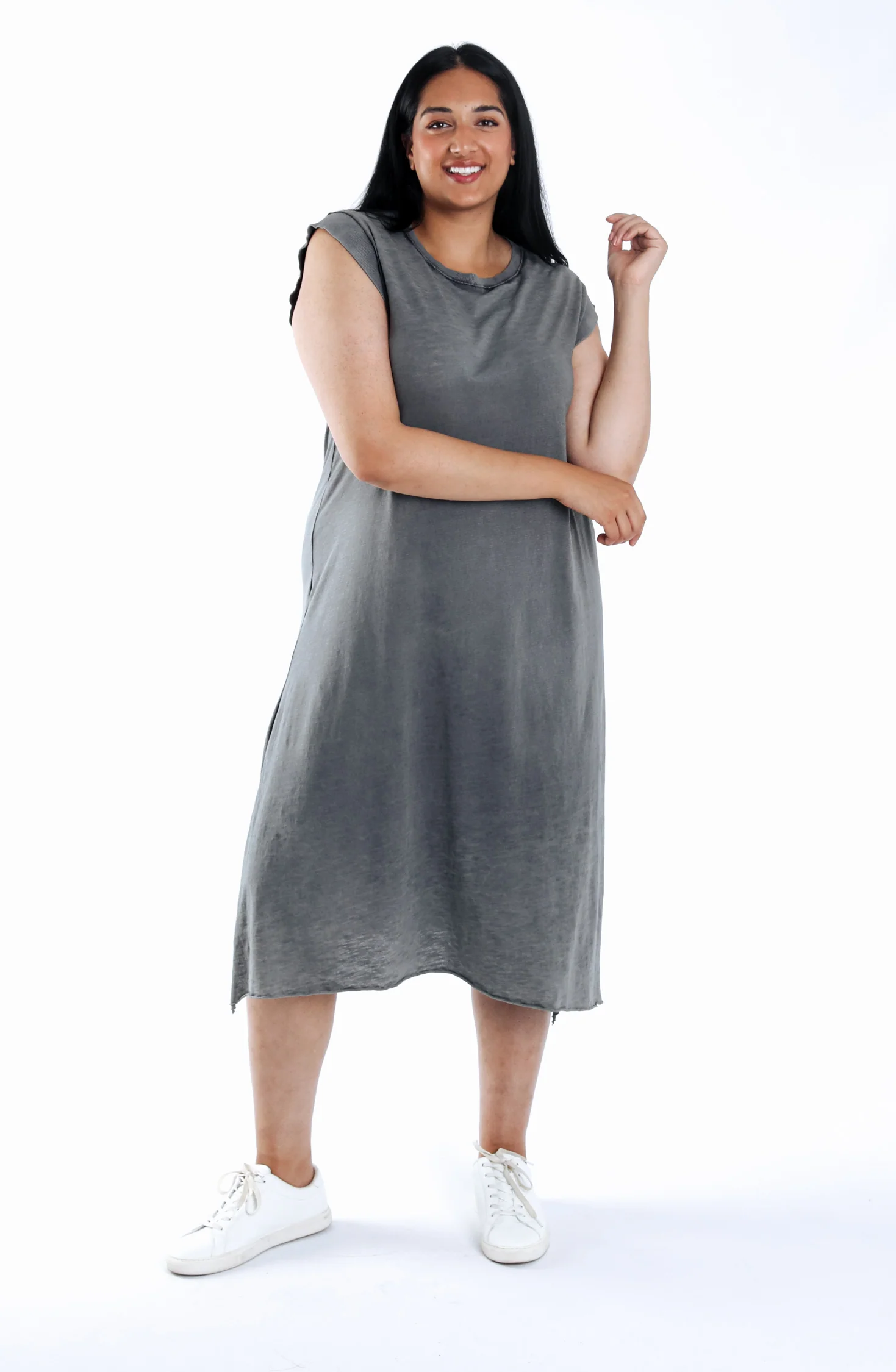 Effen katoenen T-shirt jurk - Image 6