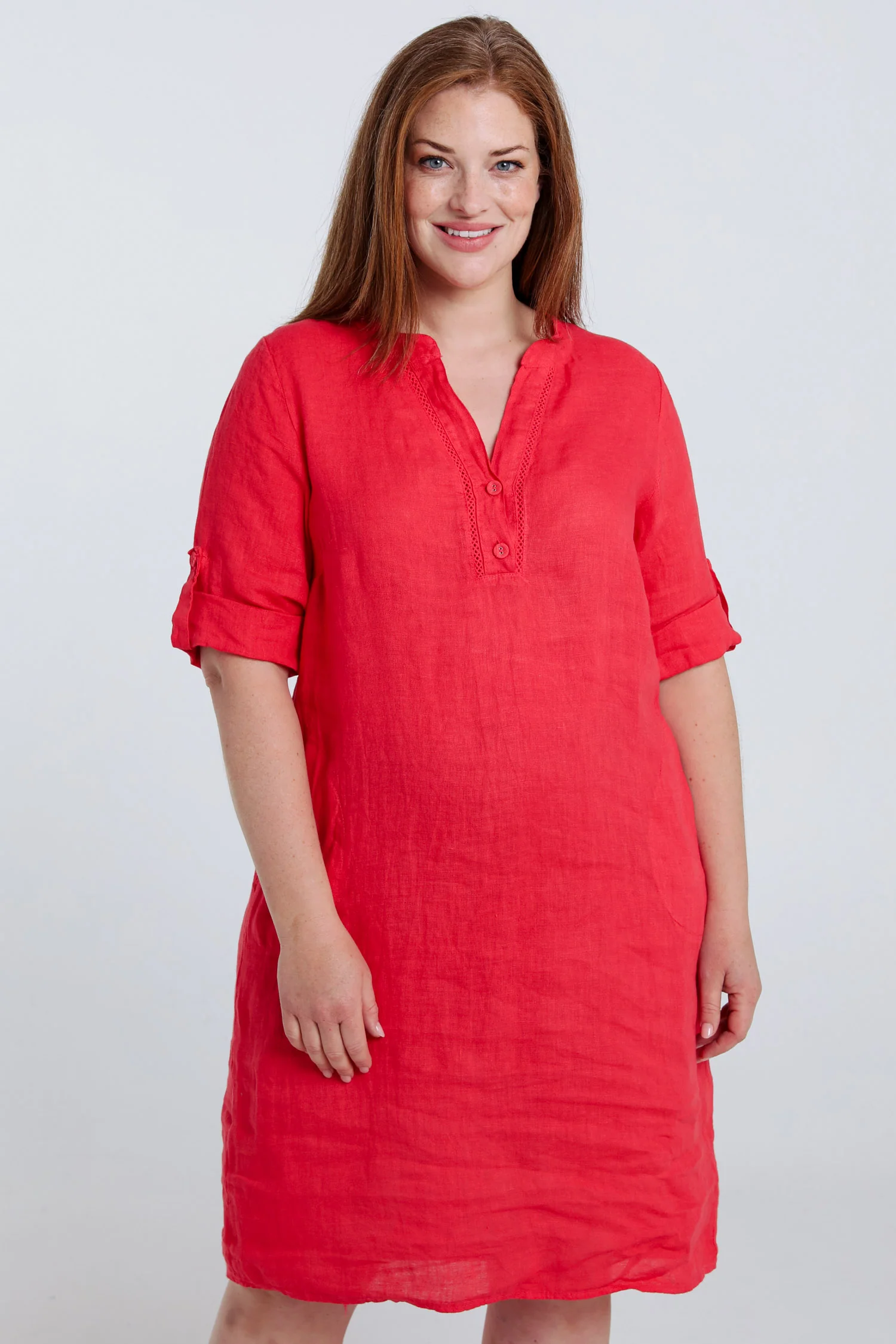 Effen linnen tuniek jurk - Image 12