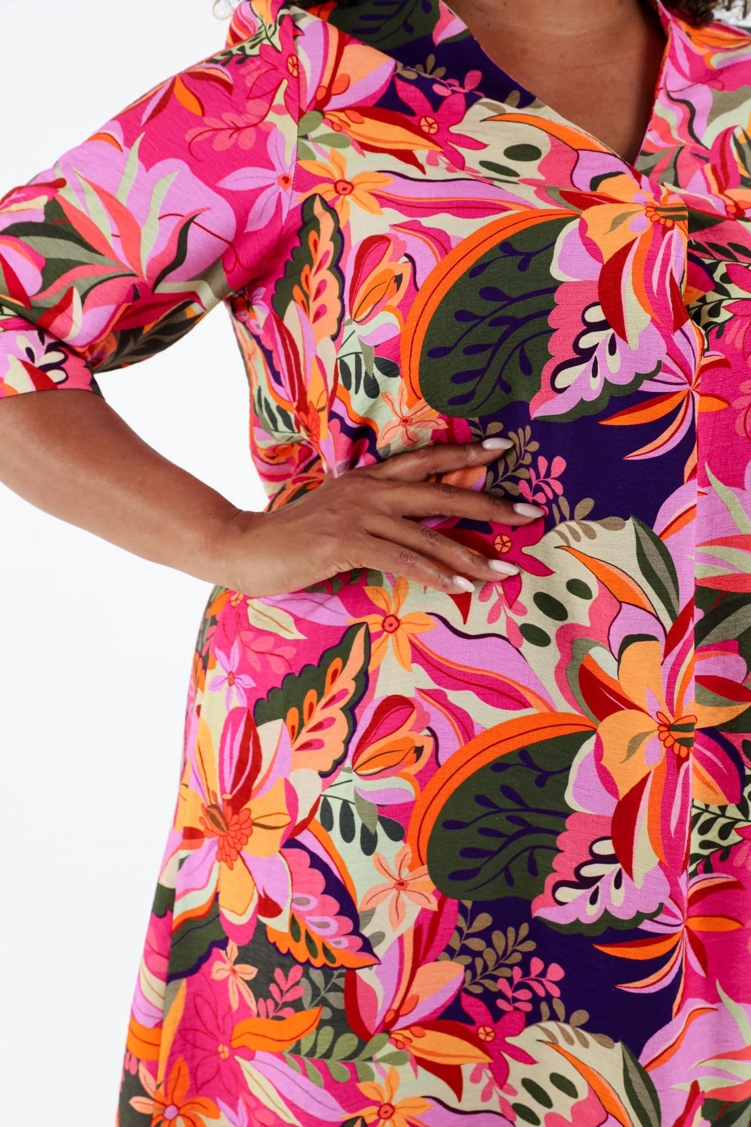 Jurk tuniek in viscose met bloemenprint - Image 5