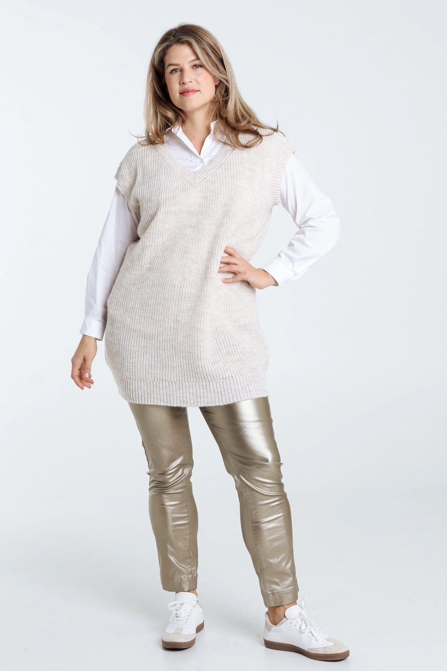 Lange, effen tuniek zonder mouwen - Image 11
