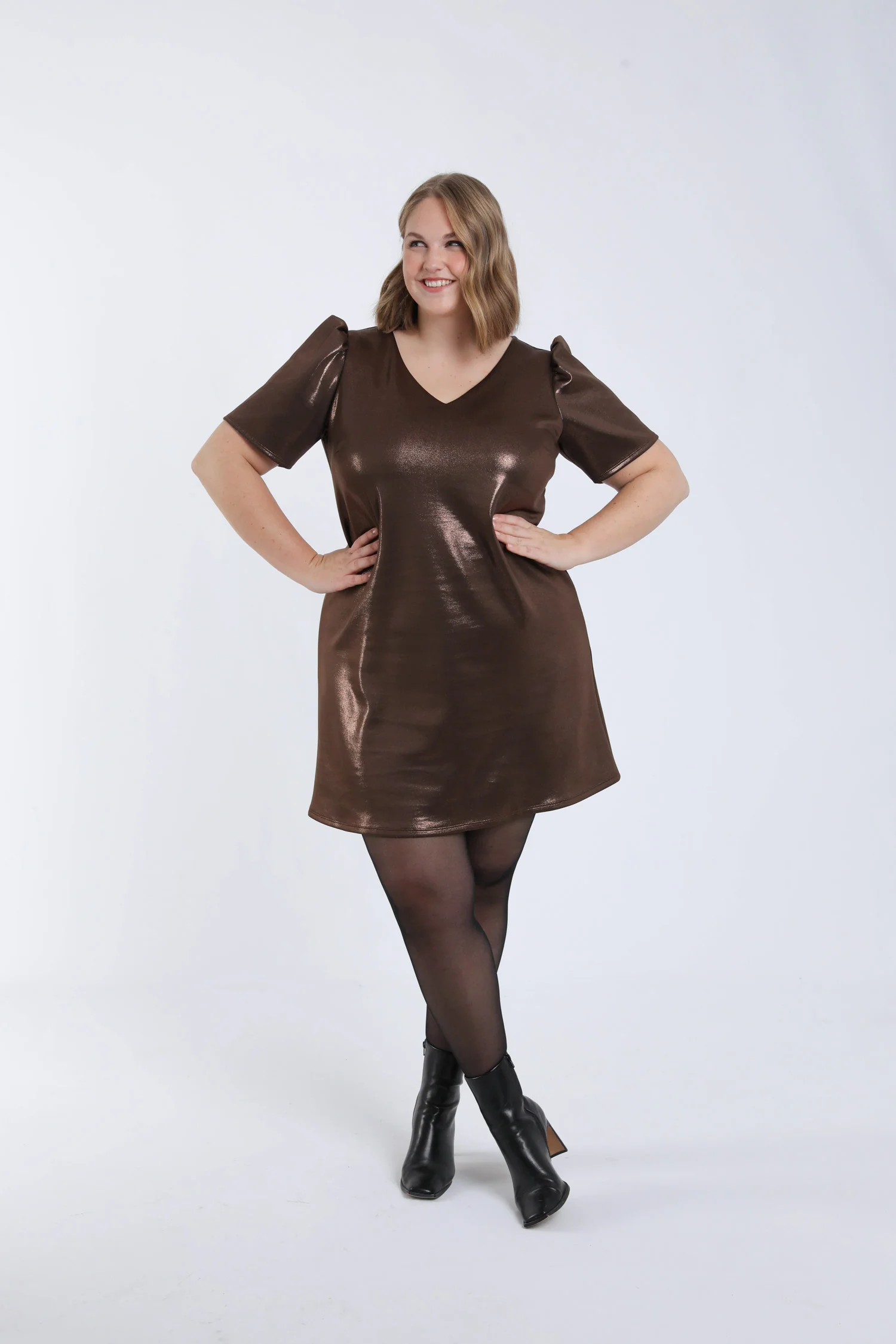 Effen jurk met satijneffect - Image 5