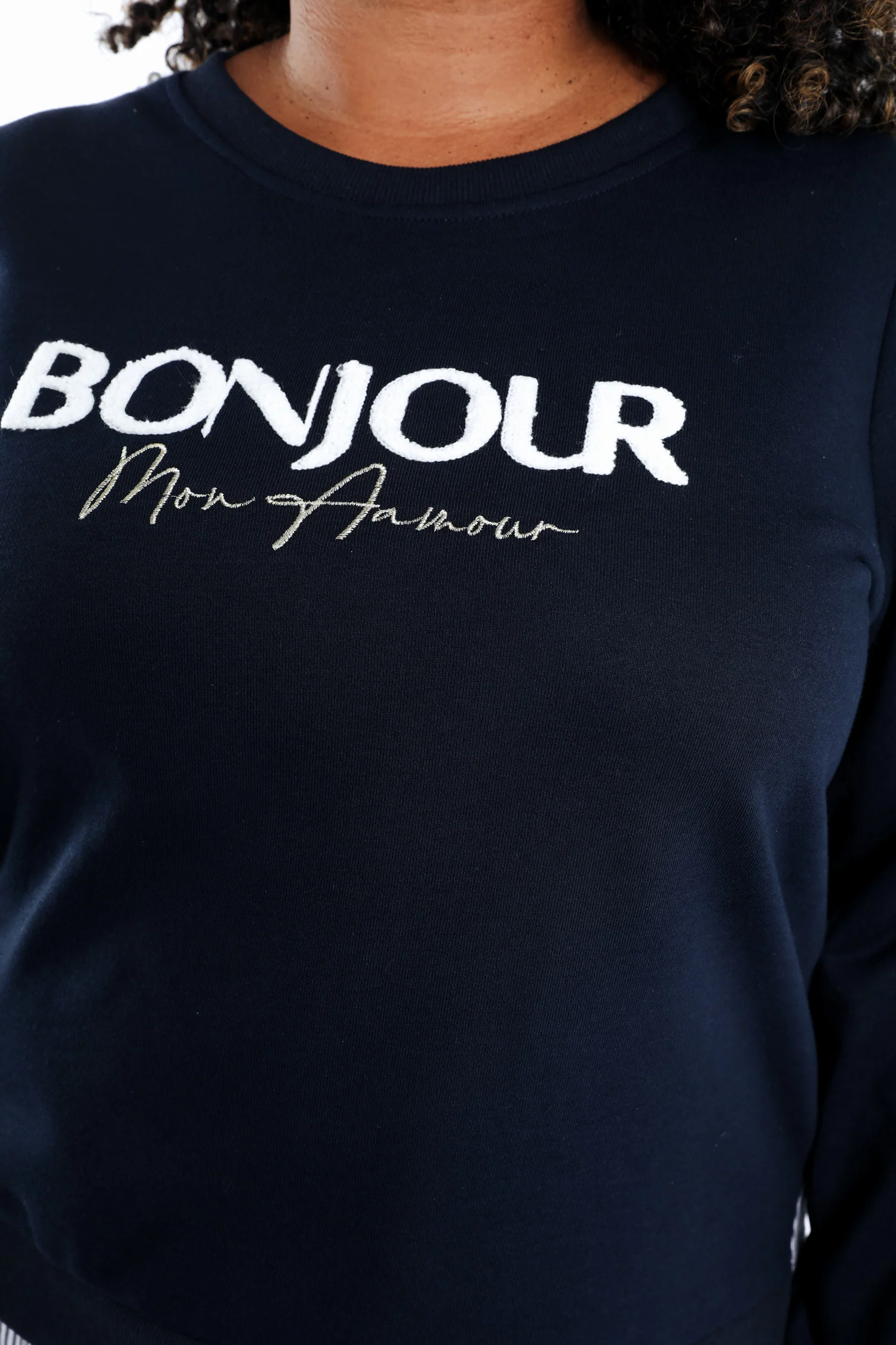 Sweat Bonjour met nep-overhemd - Image 3
