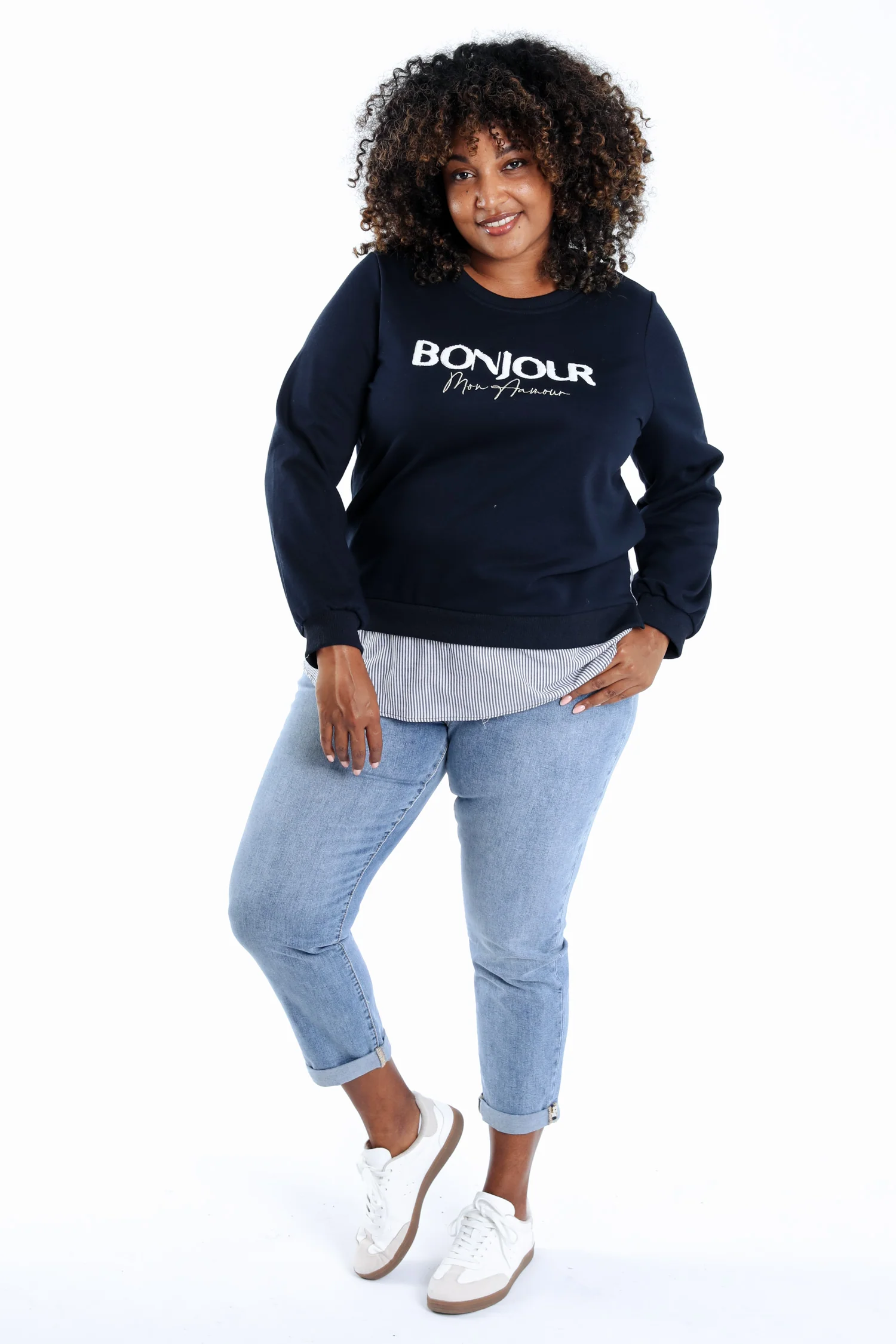 Sweat Bonjour met nep-overhemd - Image 8
