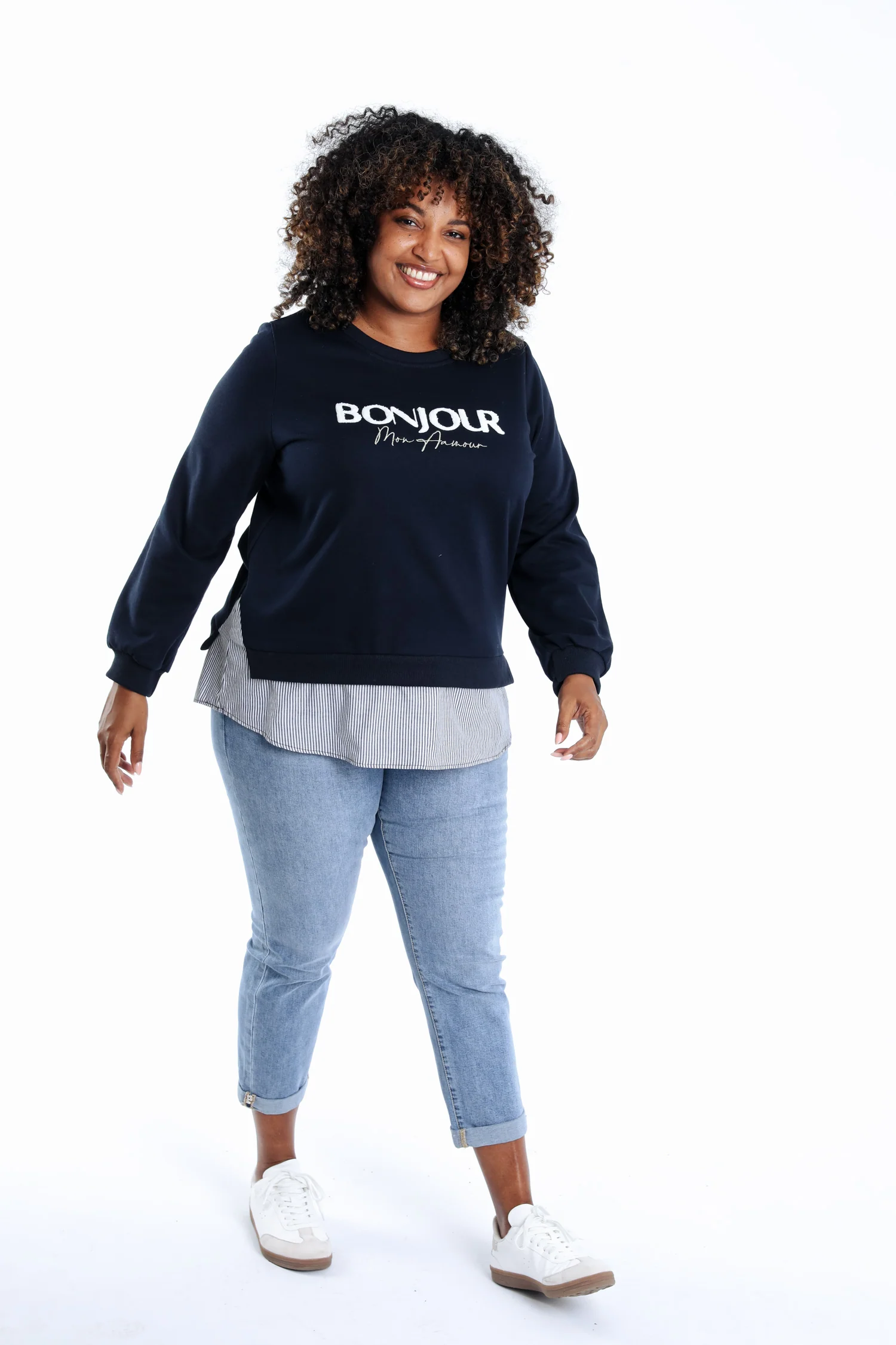 Sweat Bonjour met nep-overhemd - Image 9