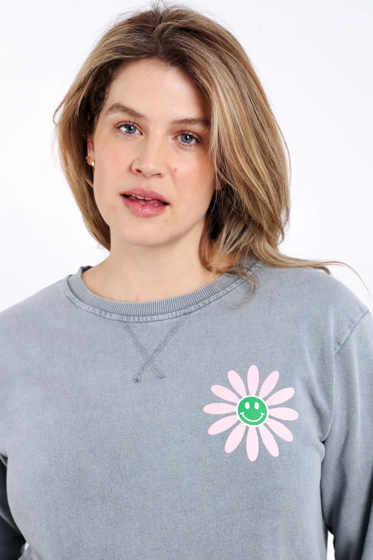 Katoenen sweater met bloemenprint - Image 5