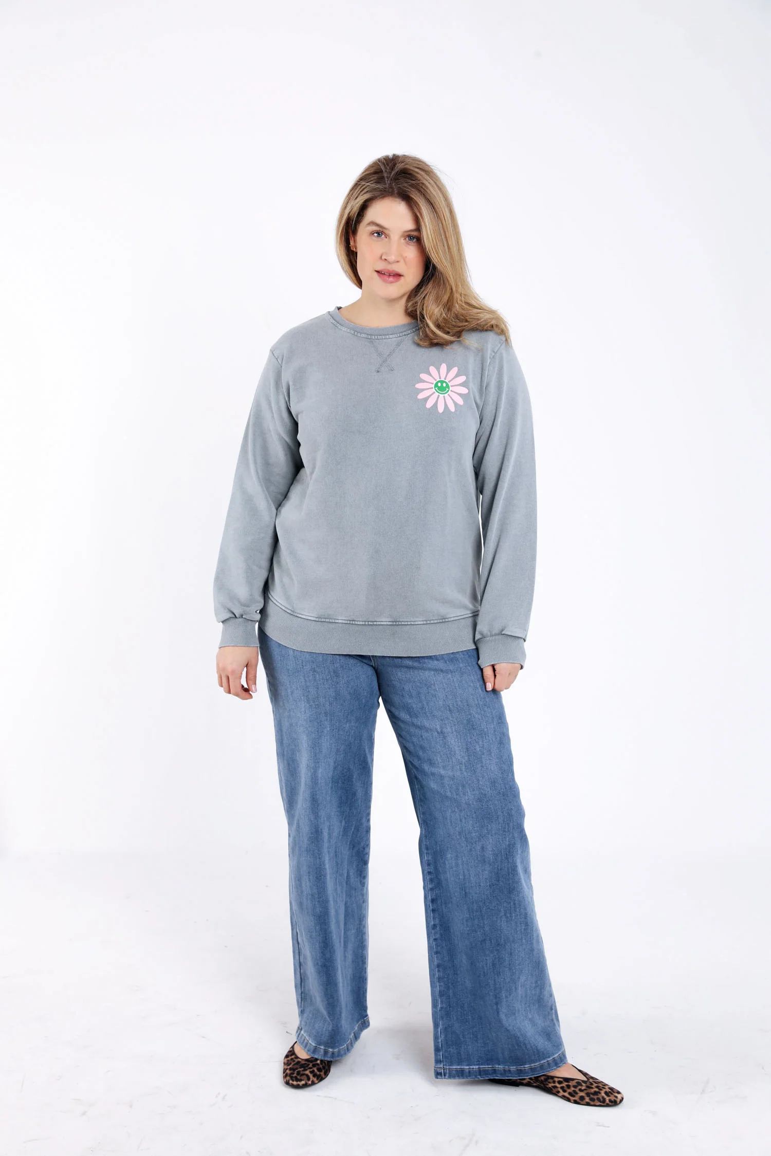 Katoenen sweater met bloemenprint - Image 8