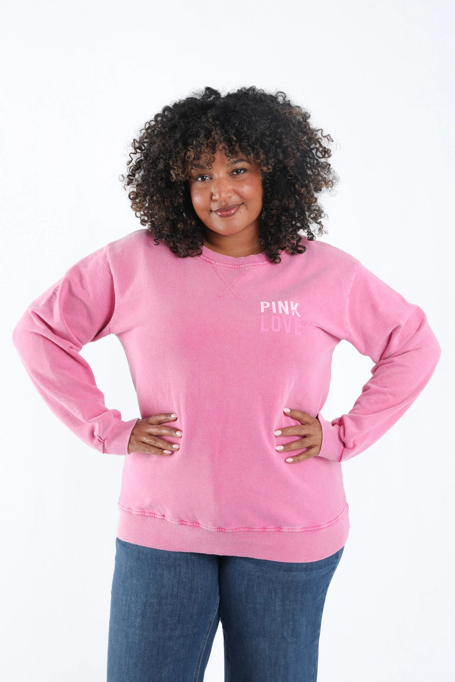 Katoenen sweatshirt Pink love oktober roze