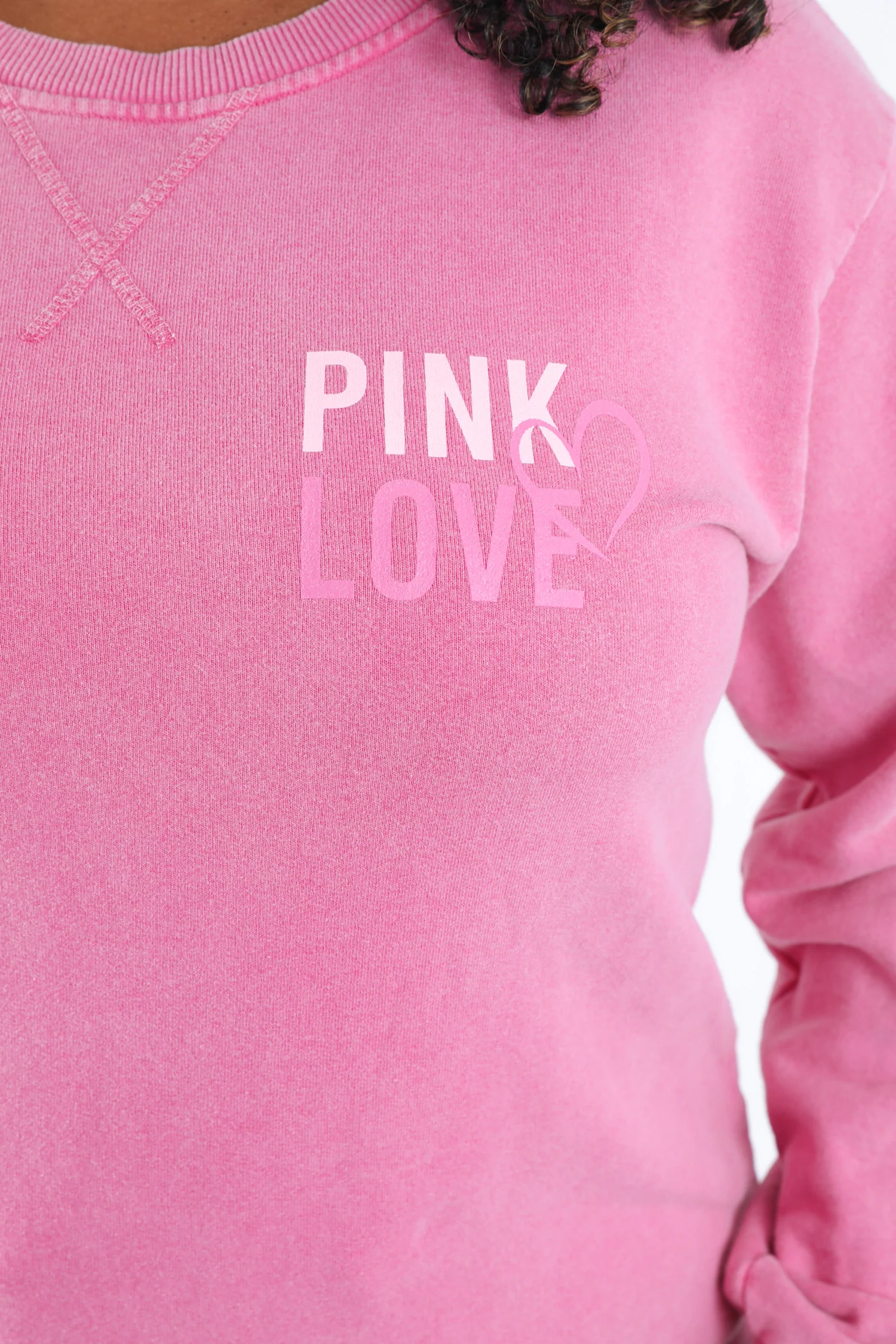 Katoenen sweatshirt Pink love oktober roze - Image 3