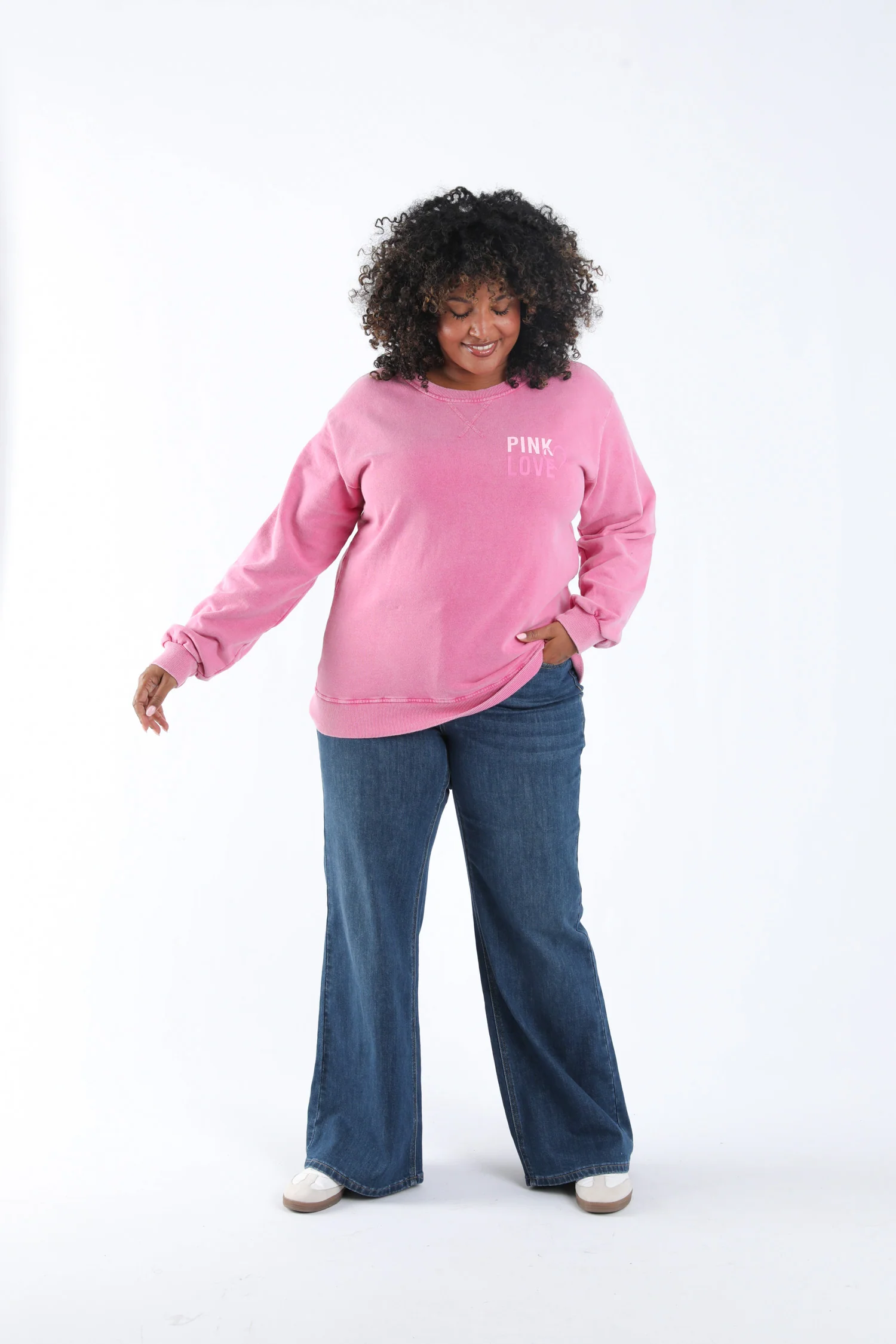 Katoenen sweatshirt Pink love oktober roze - Image 7