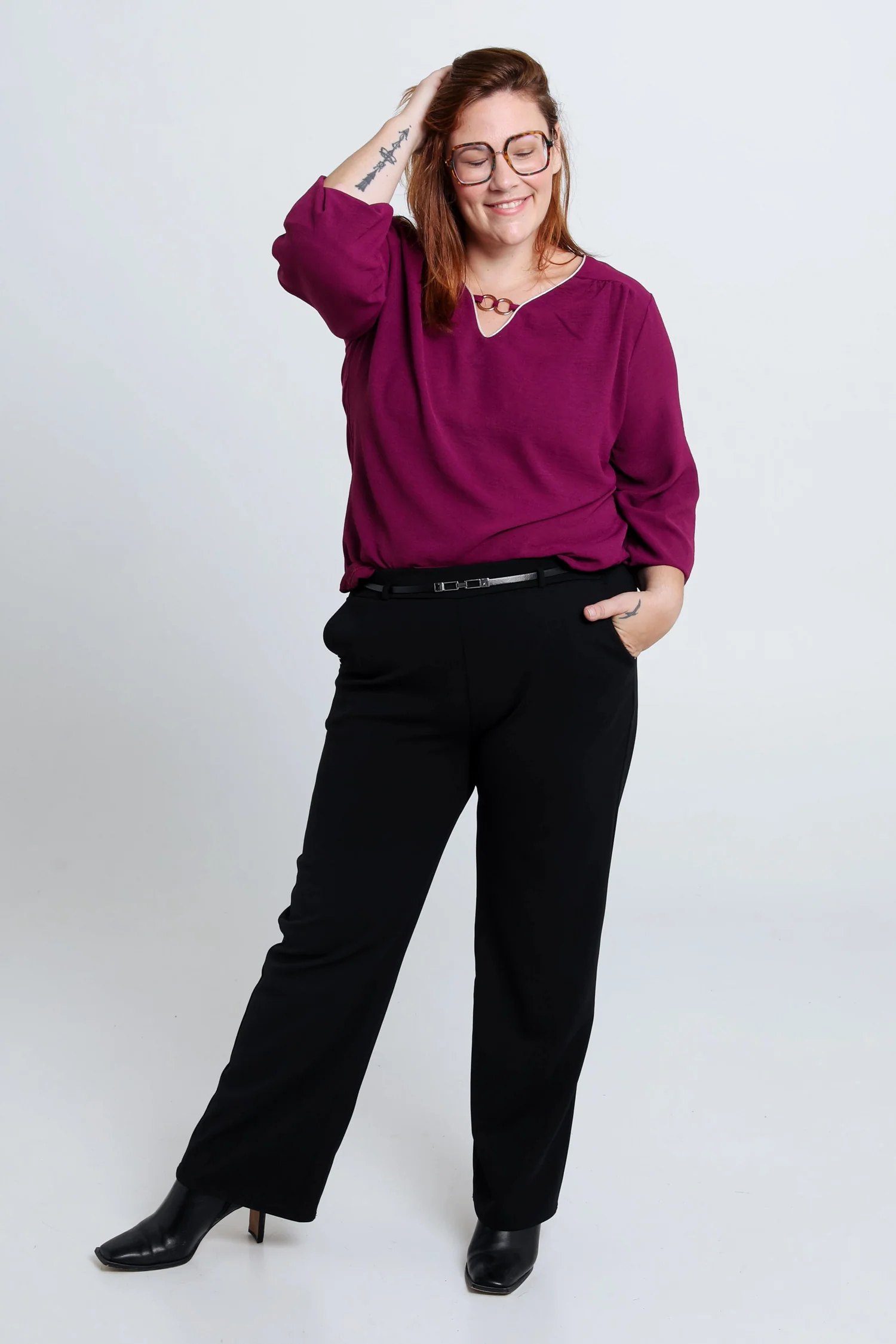 Effen T-shirt met lurex en juweel - Image 19
