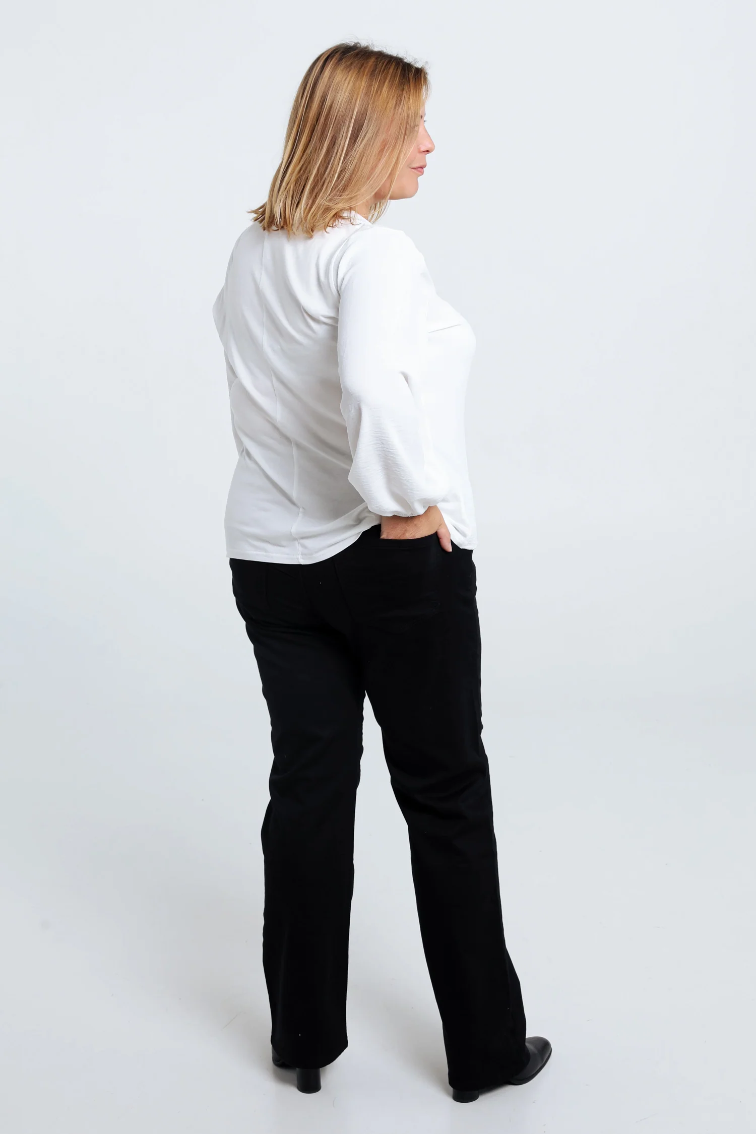 Effen T-shirt met lurex en juweel - Image 2