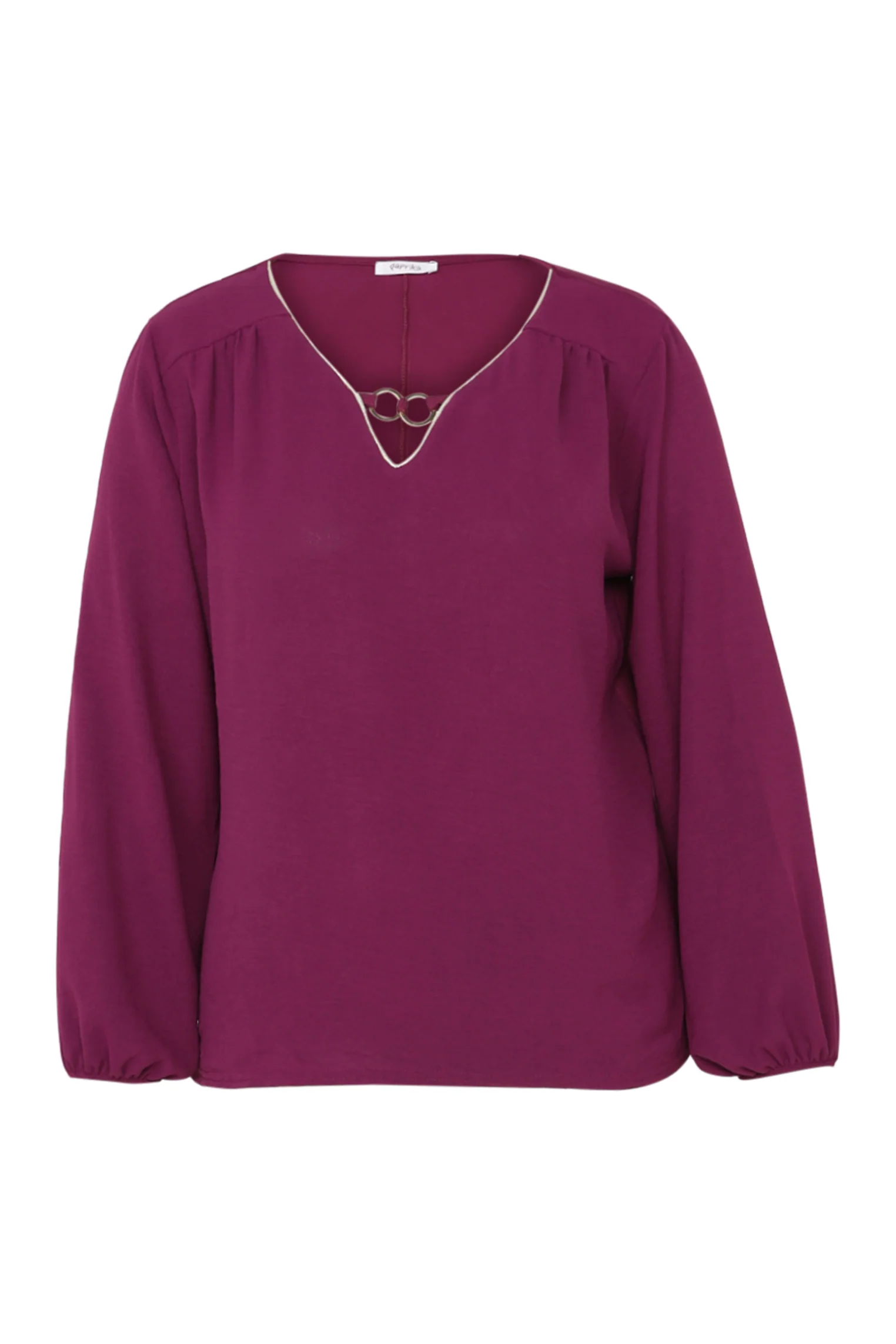 Effen T-shirt met lurex en juweel - Image 21