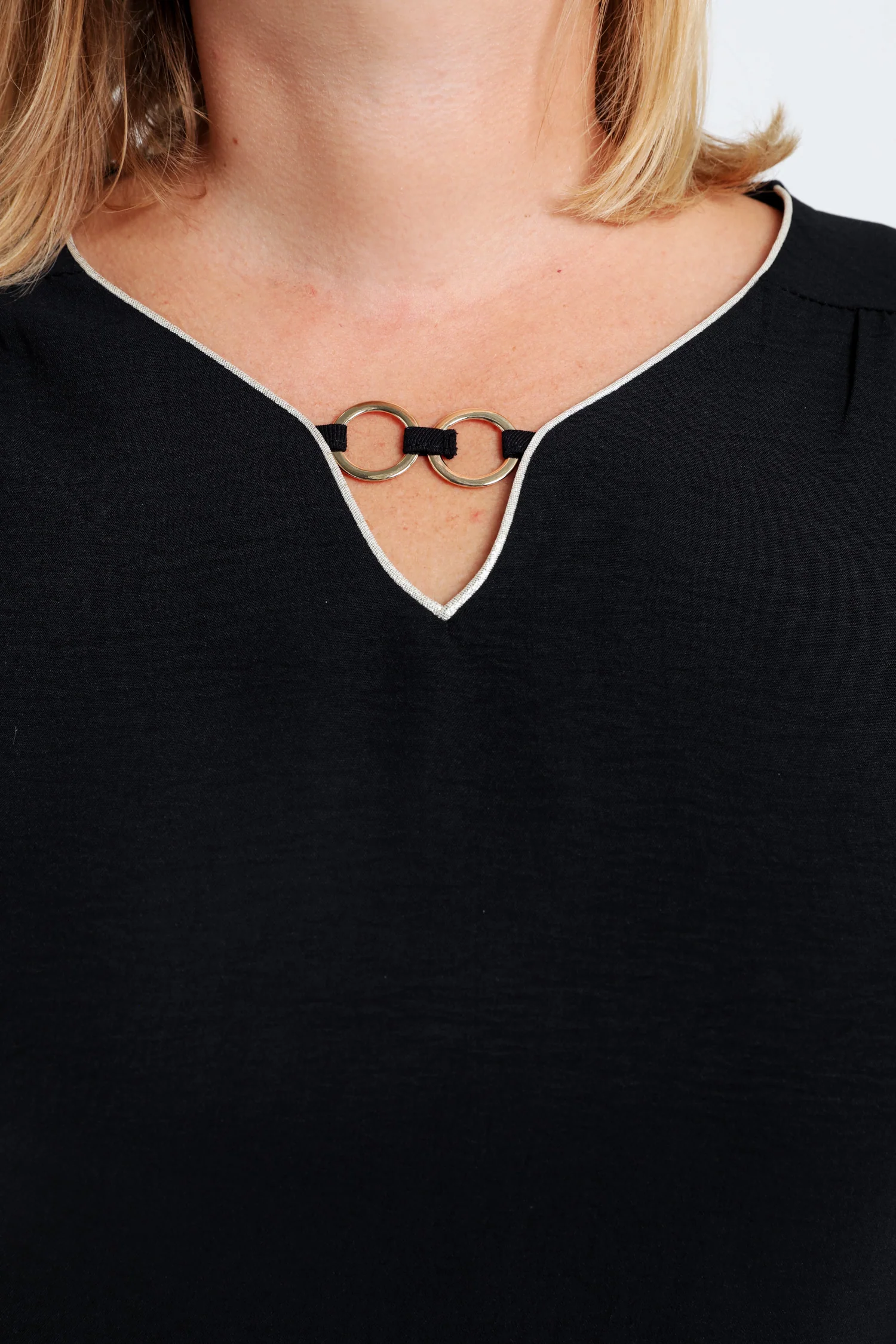Effen T-shirt met lurex en juweel - Image 25
