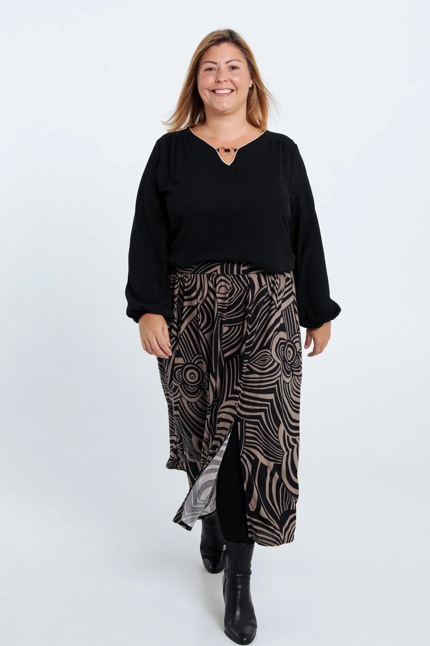Effen T-shirt met lurex en juweel - Image 29