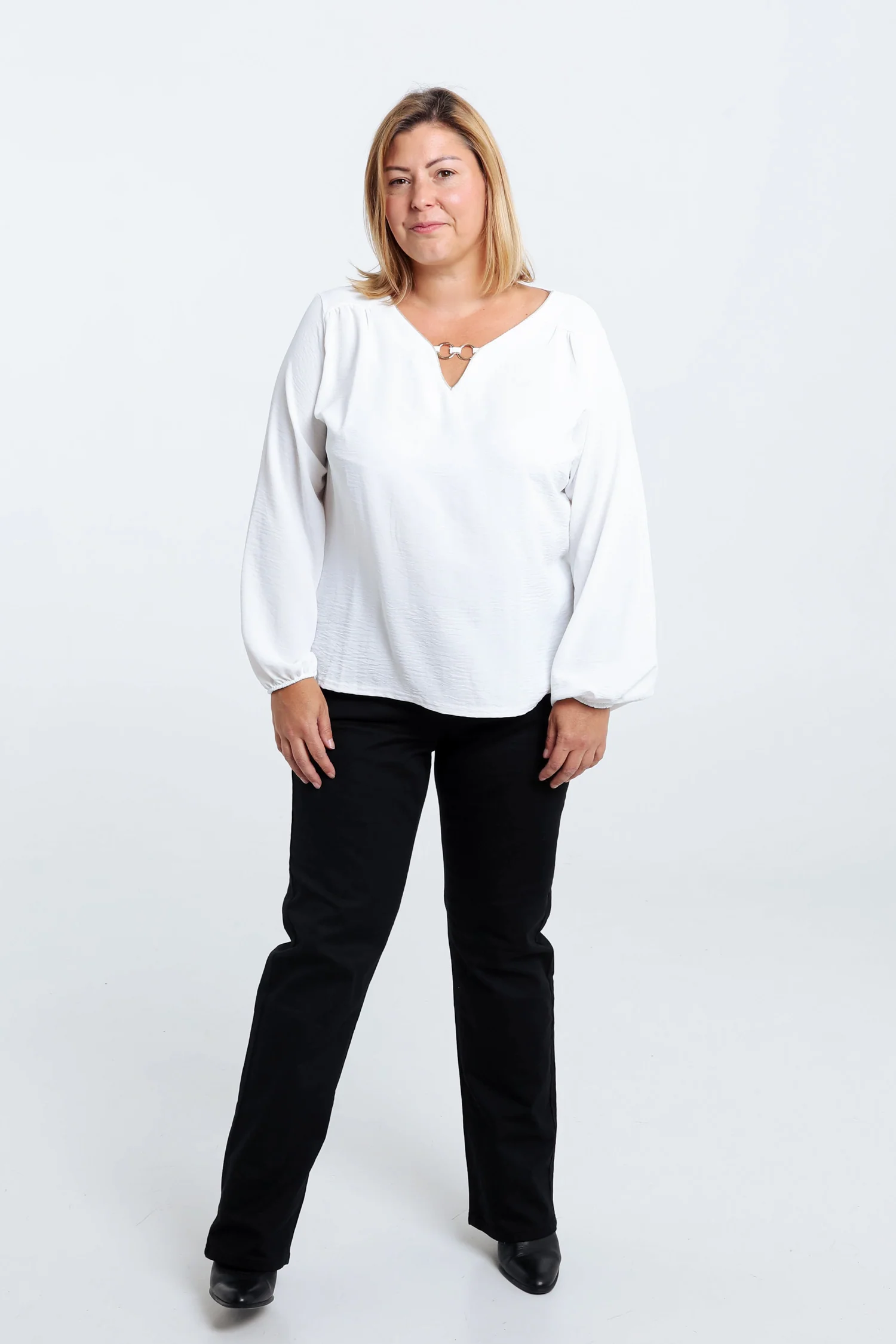 Effen T-shirt met lurex en juweel - Image 7