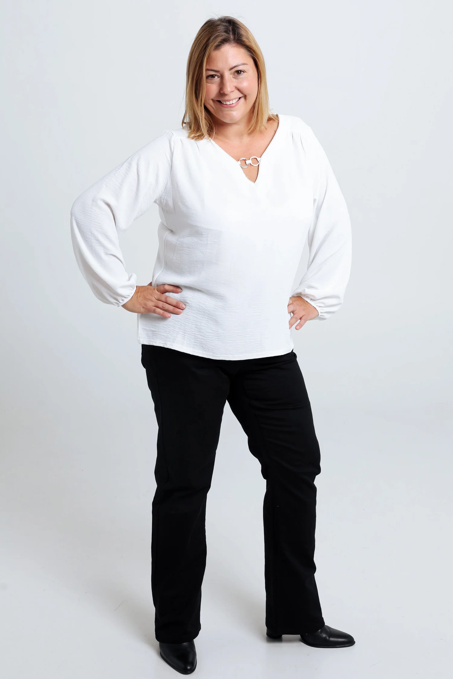 Effen T-shirt met lurex en juweel - Image 8