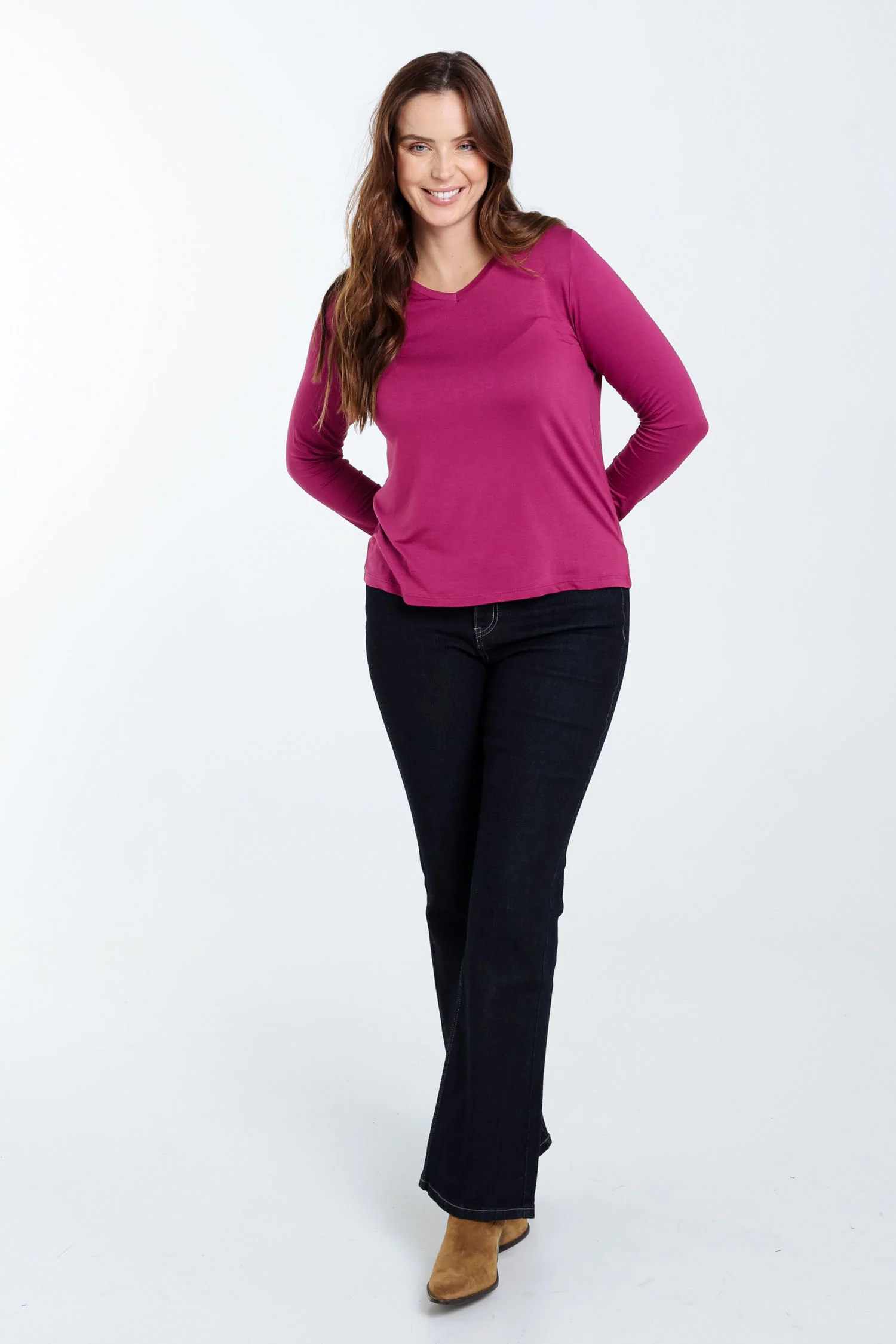 Effen T-shirt in viscose - Image 7