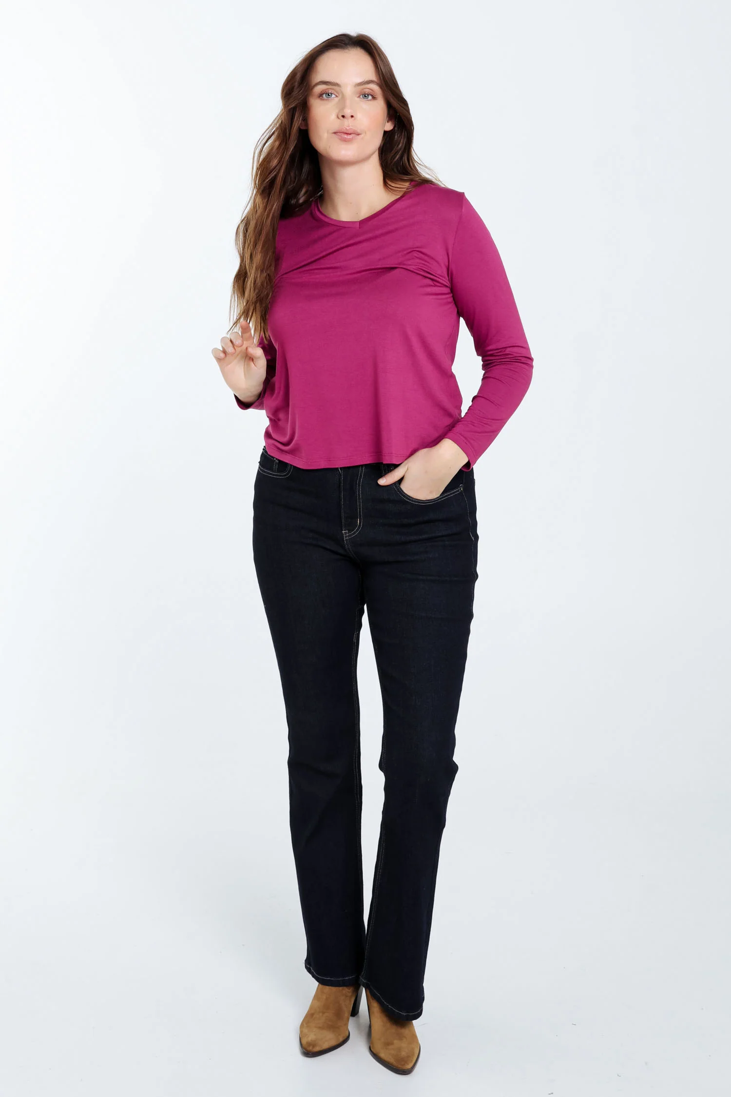 Effen T-shirt in viscose - Image 9