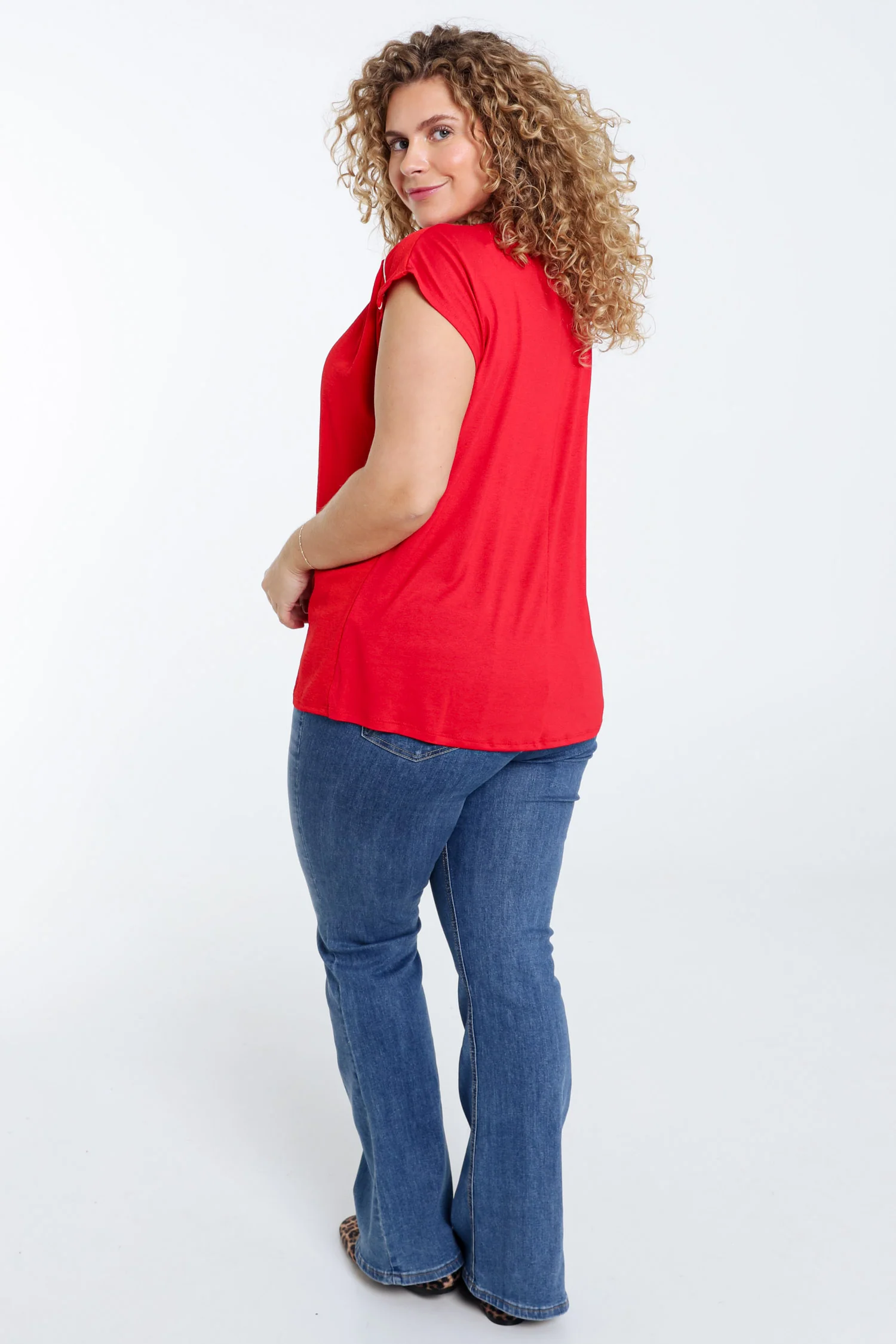 T-shirt met twee stoffen - Image 2