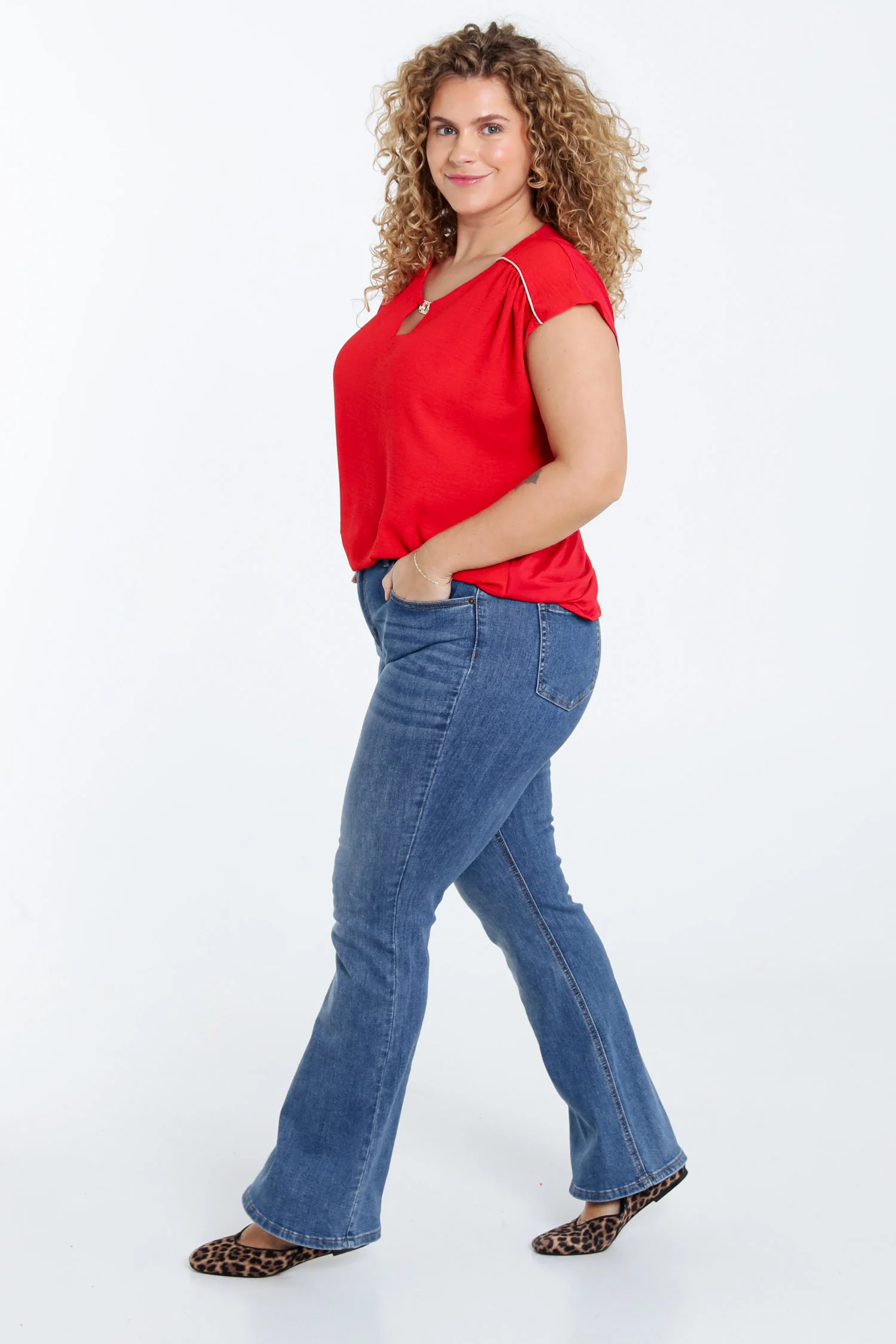 T-shirt met twee stoffen - Image 7