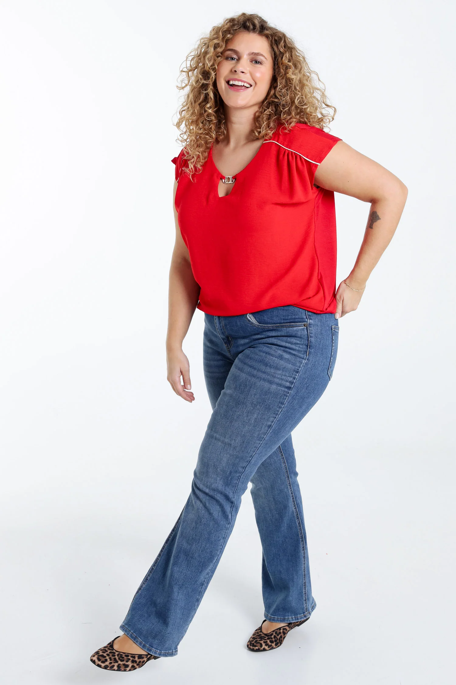 T-shirt met twee stoffen - Image 9