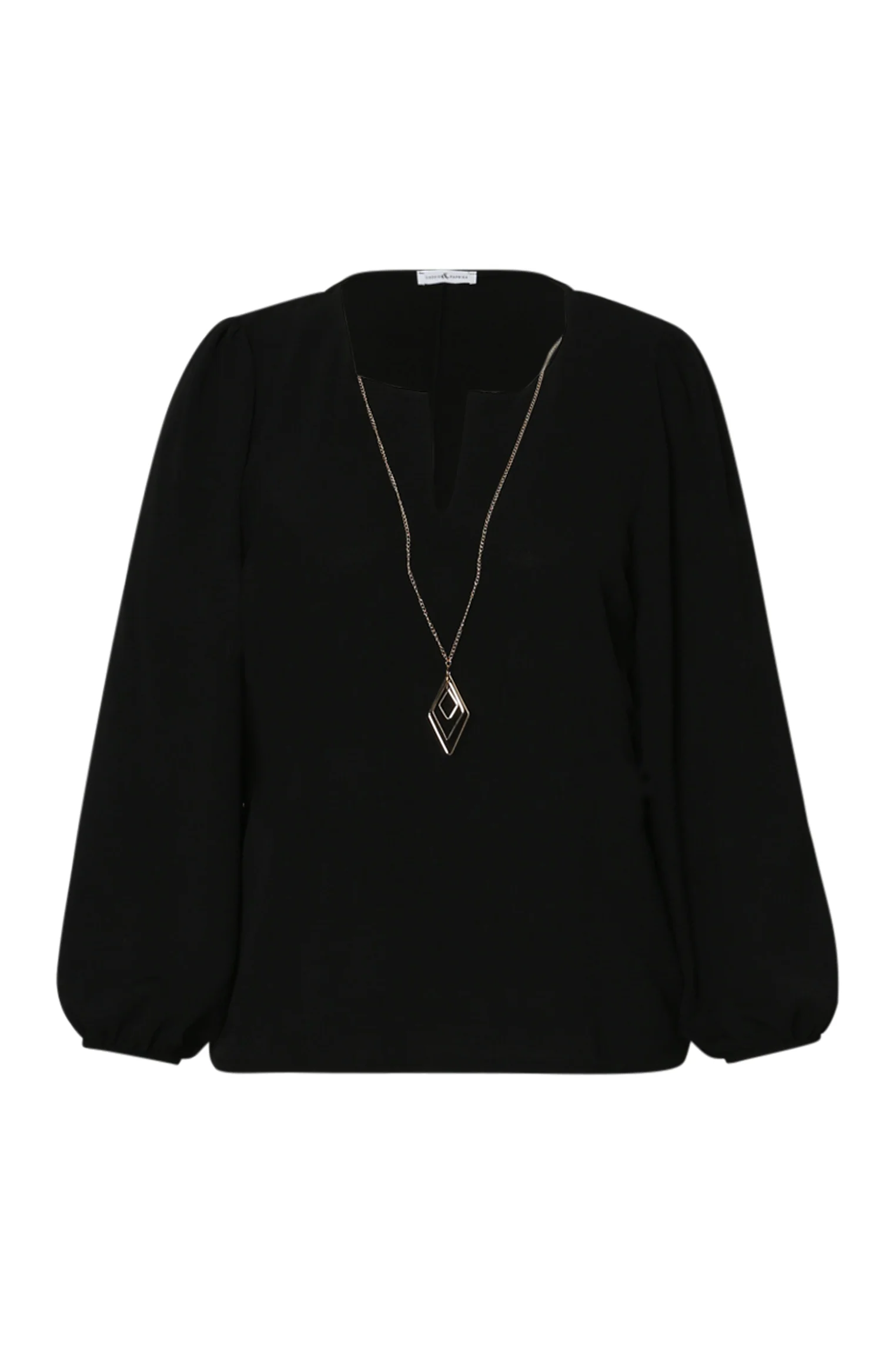 Effen bi-materiaal T-shirt met kraag - Image 8