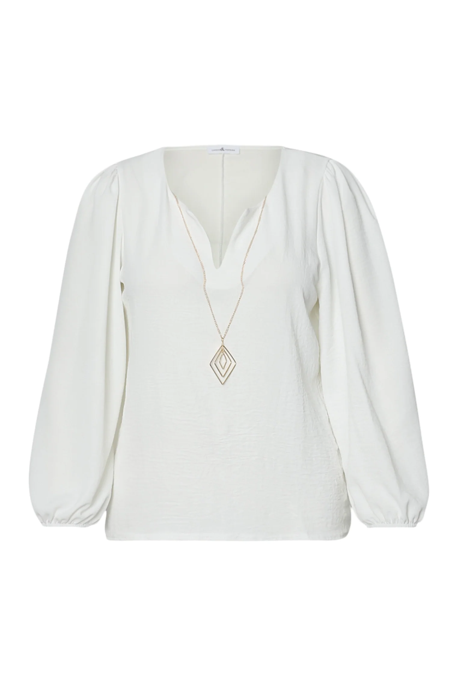 Effen bi-materiaal T-shirt met kraag - Image 7