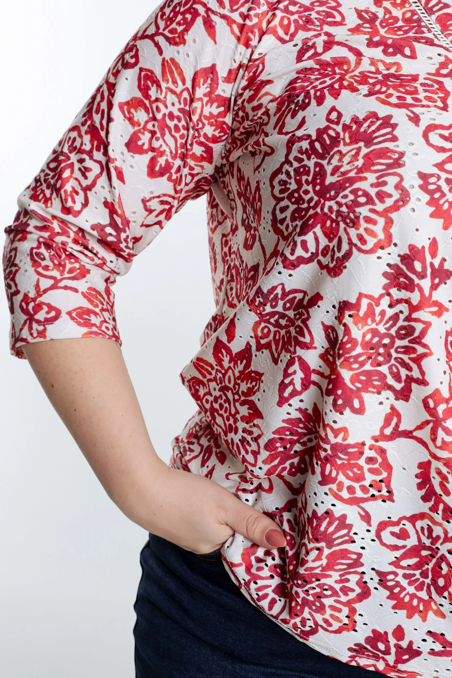 Geborduurd T-shirt met bloemenprint - Image 6