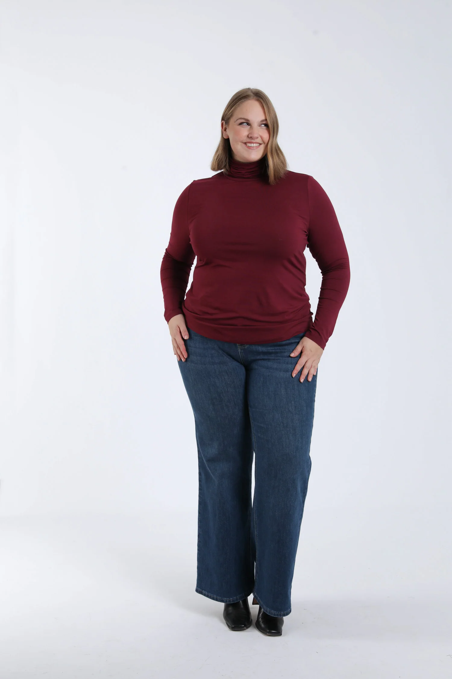 Effen coltrui T-shirt van viscose - Image 4