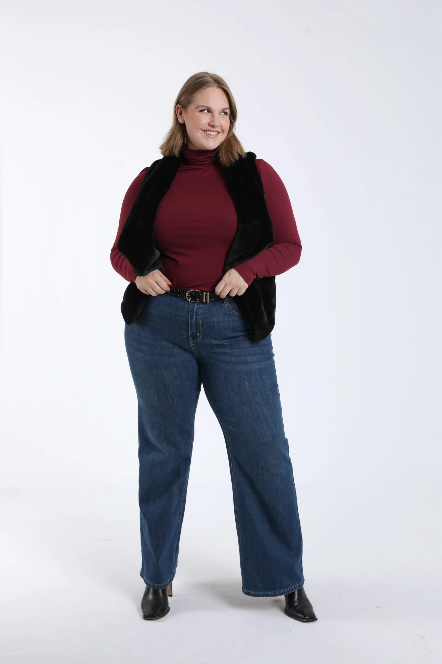 Effen coltrui T-shirt van viscose - Image 5