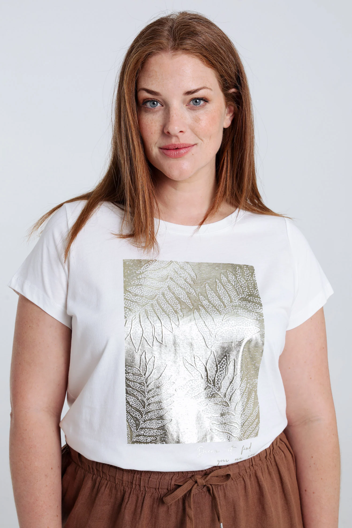 Katoenen T-shirt met folieprint