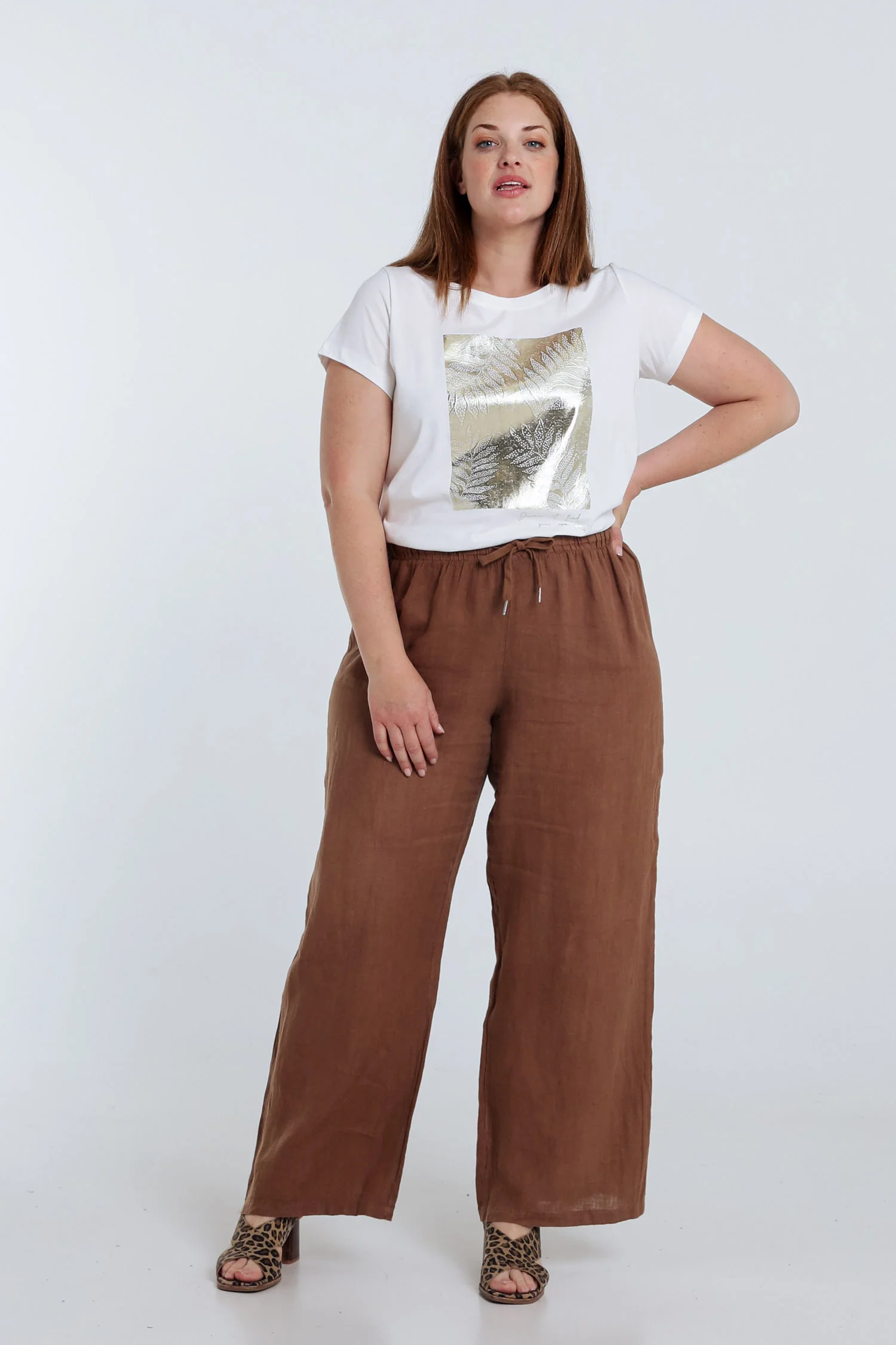 Katoenen T-shirt met folieprint - Image 8