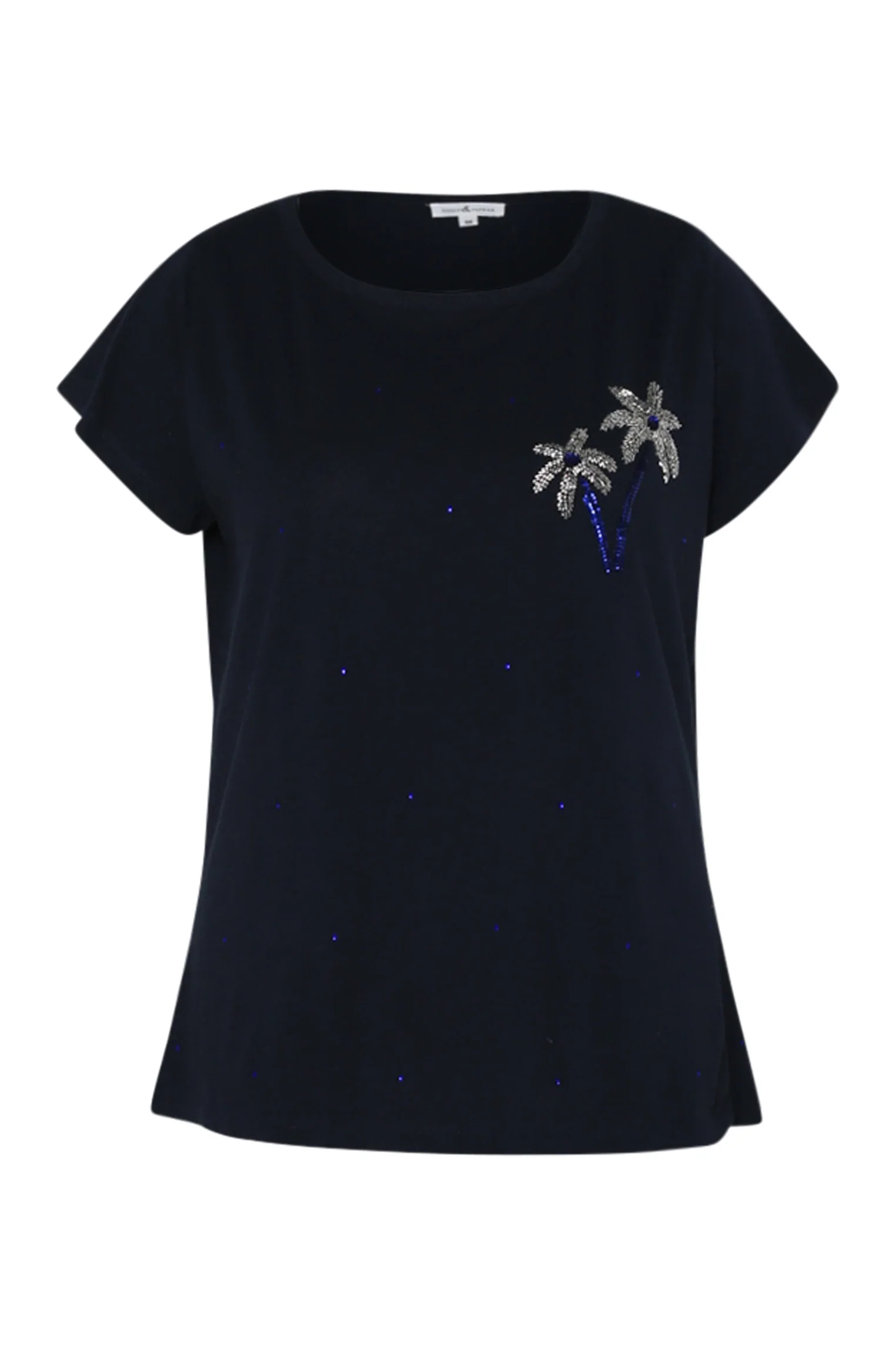 T-shirt van katoen met palmbomen in pailletten - Image 10