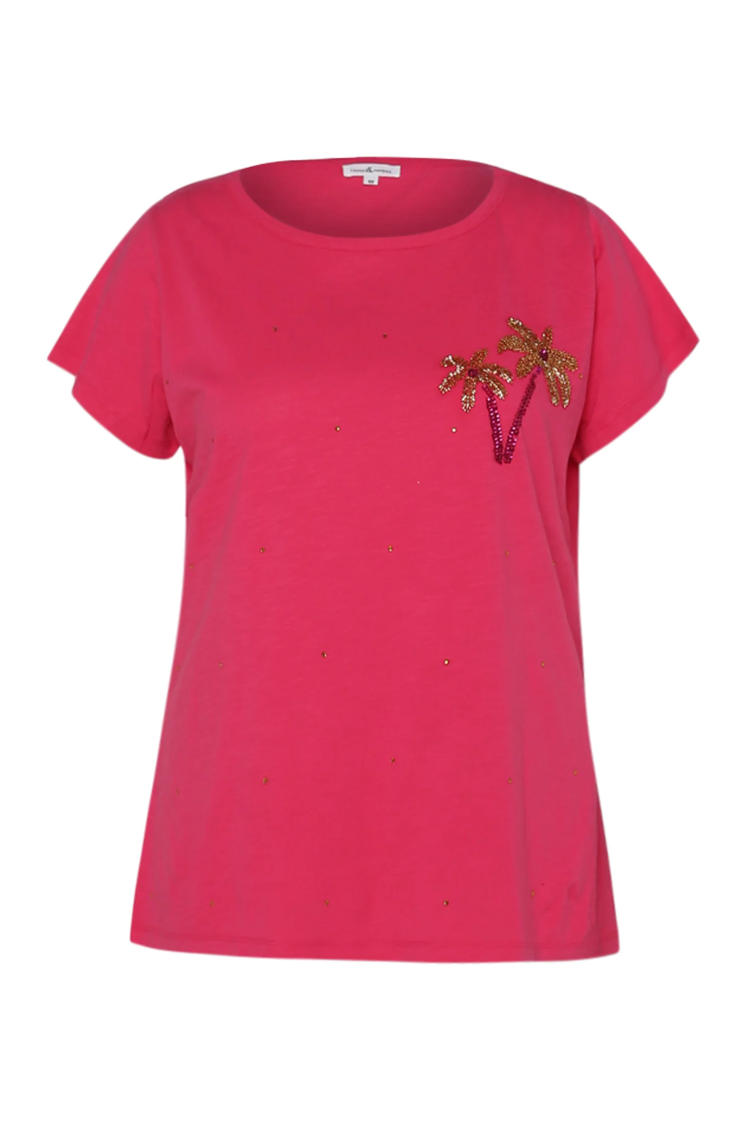 T-shirt van katoen met palmbomen in pailletten - Image 13