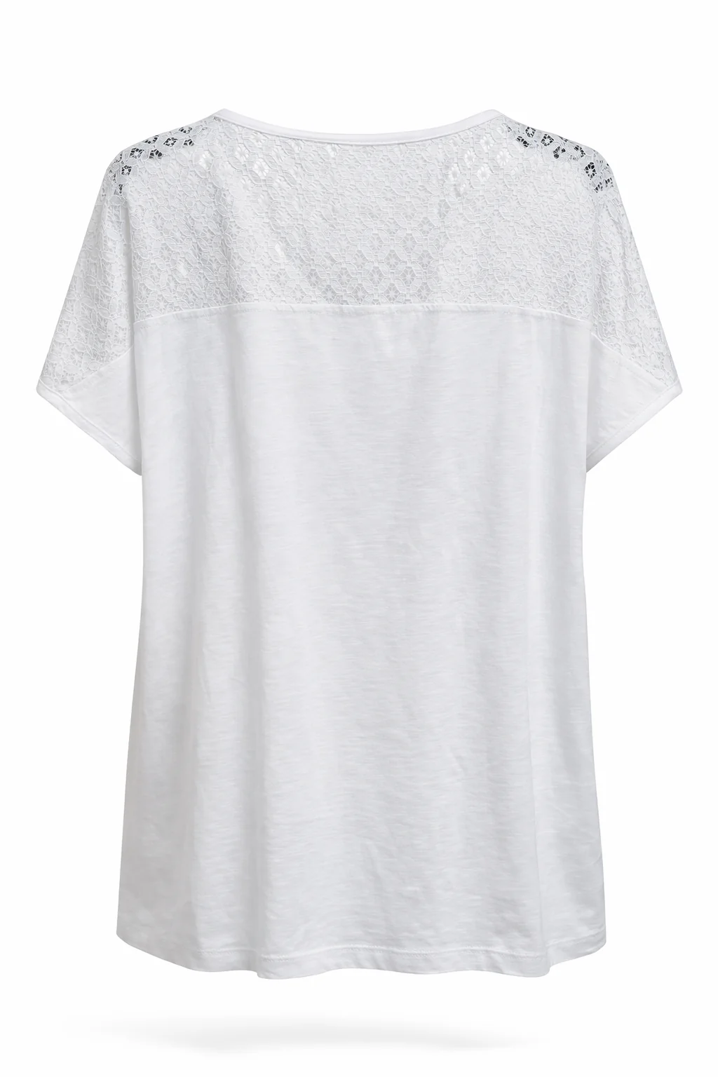 Exclusief SHEEGO - Uni T-shirt van katoen en viscose met kant - Image 11