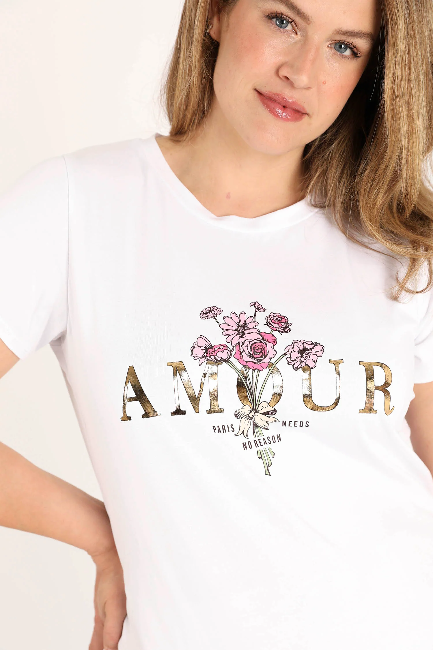 T-shirt van katoen met Amour-print - Image 3