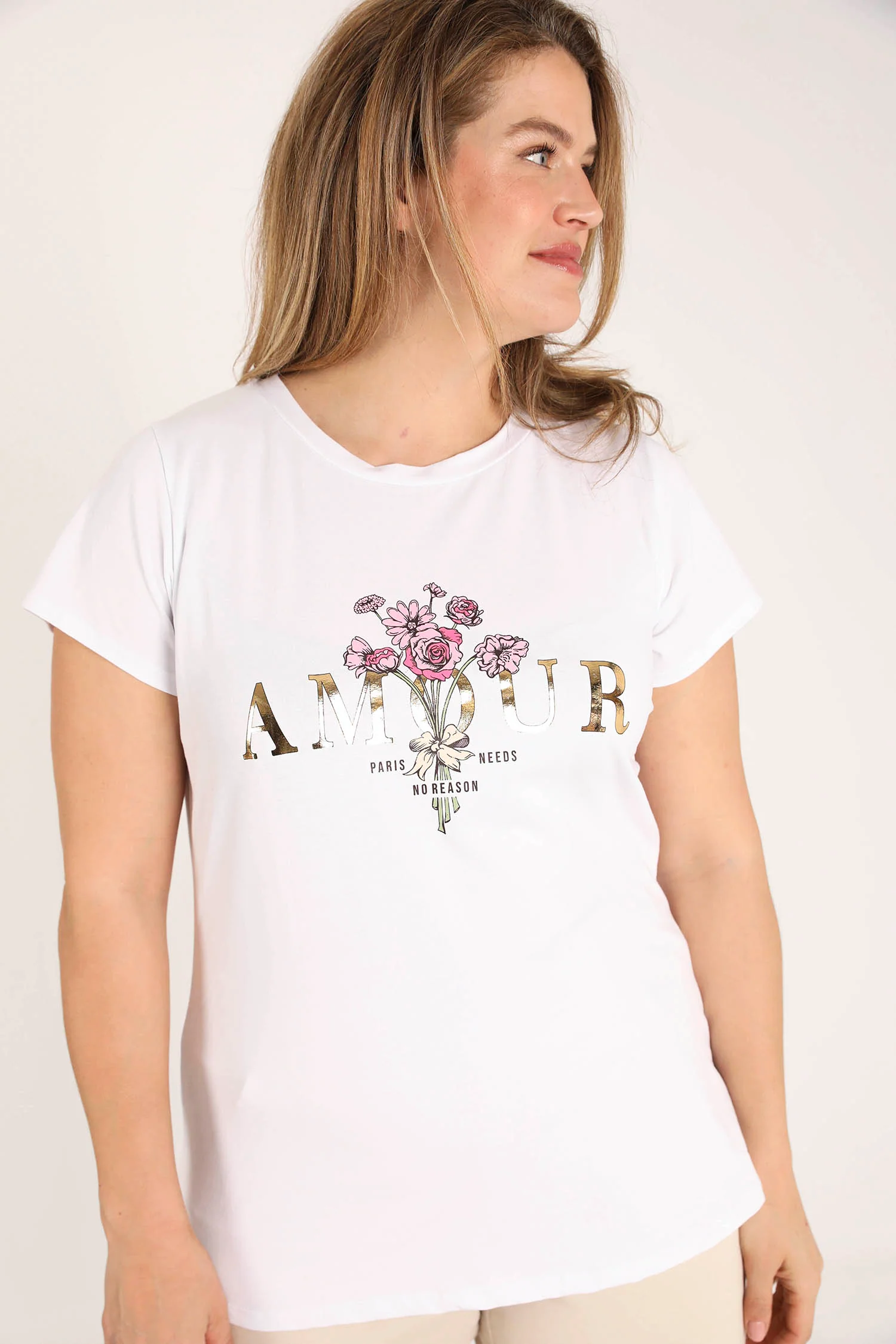 T-shirt van katoen met Amour-print - Image 4
