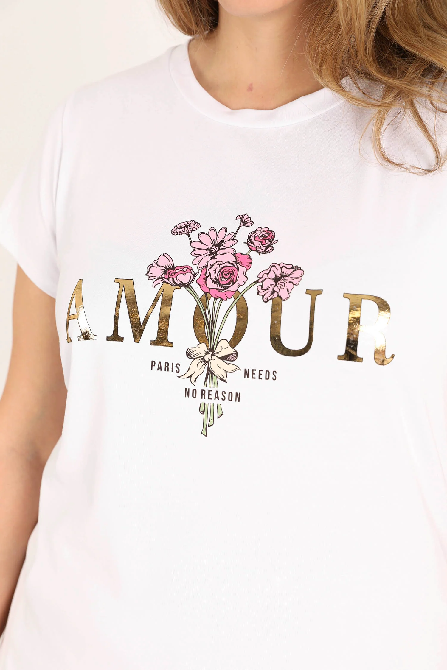 T-shirt van katoen met Amour-print - Image 5