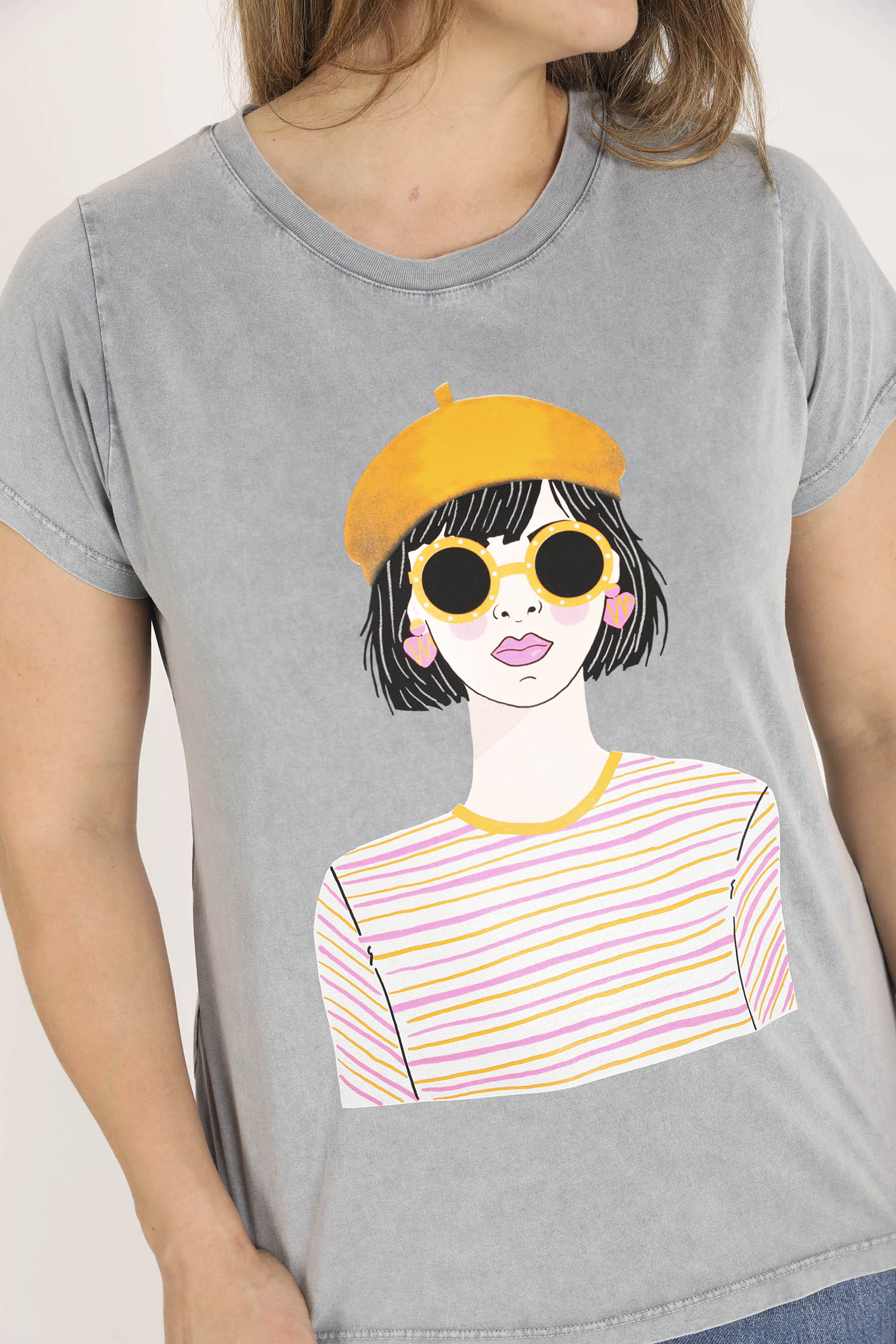 Dames T-shirt van katoen met print - Image 4