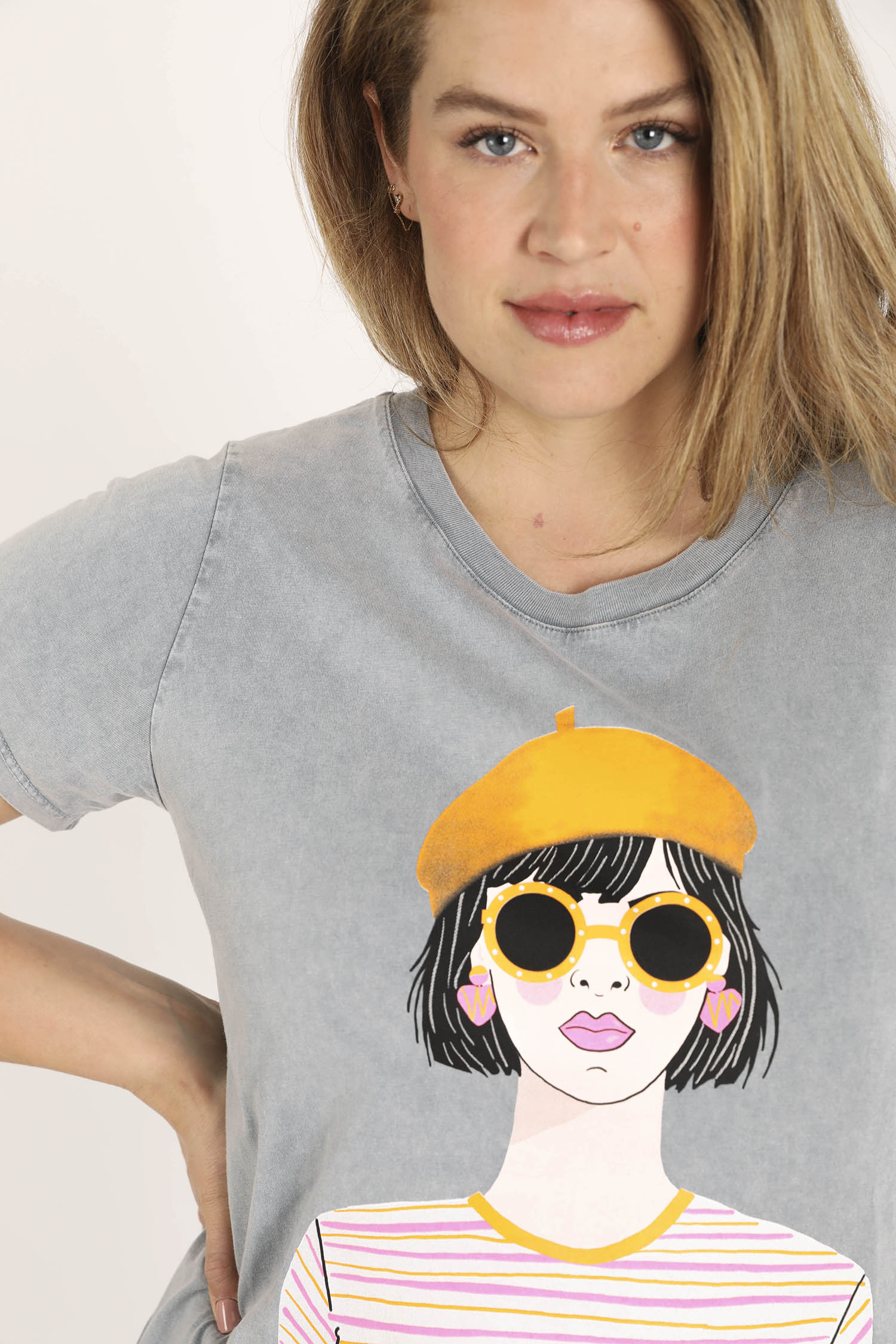 Dames T-shirt van katoen met print - Image 5