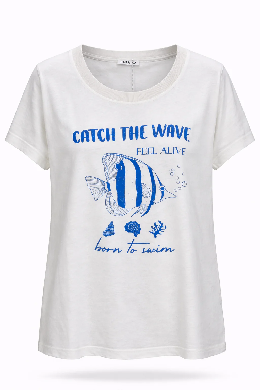 T-shirt van katoen met visprint