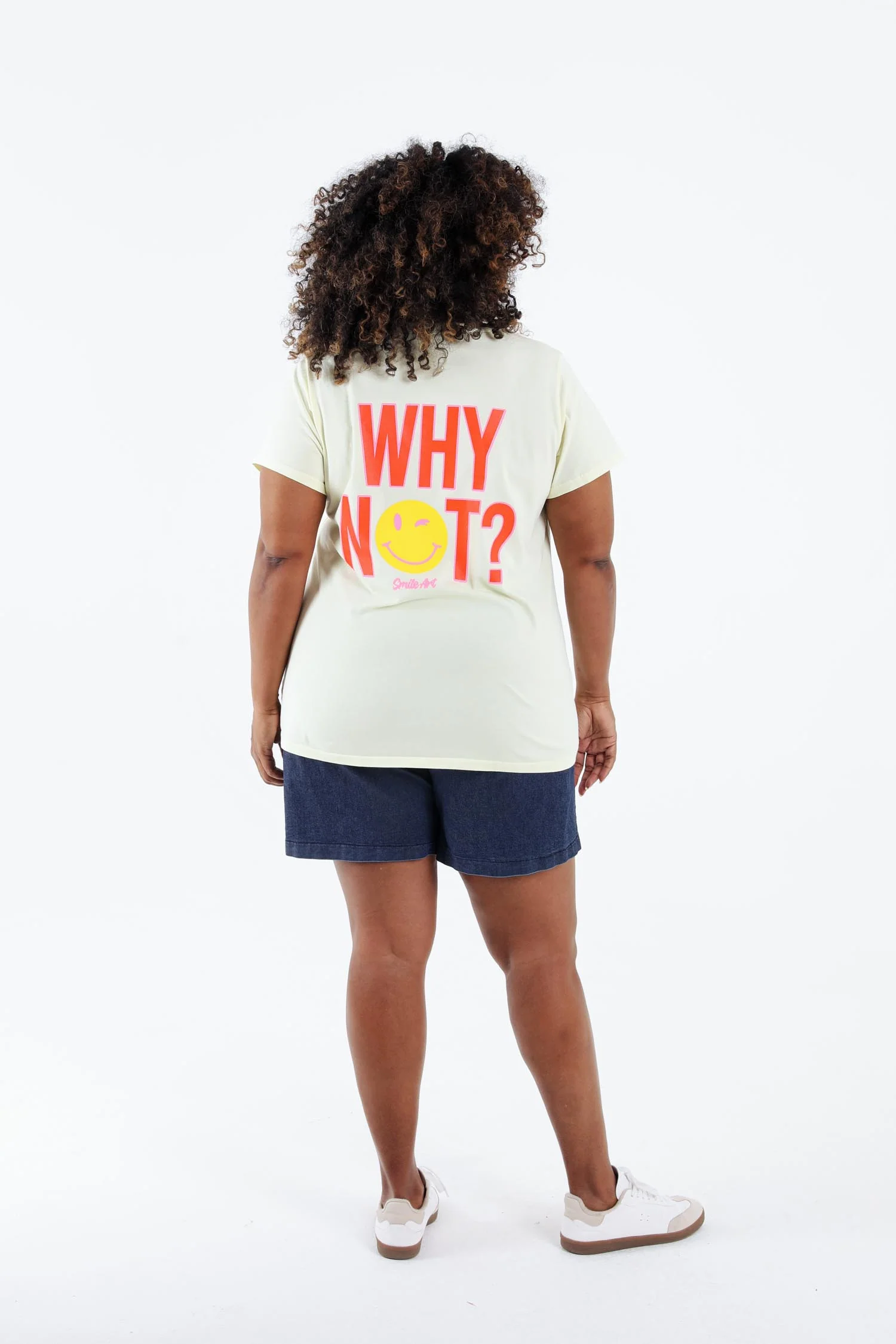 T-shirt van katoen met smile-print - Image 2