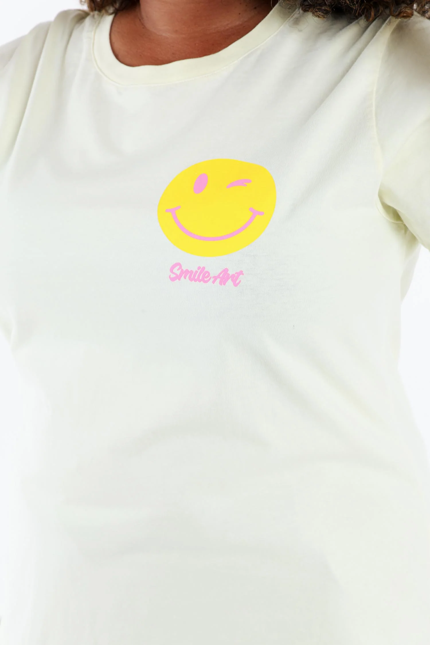 T-shirt van katoen met smile-print - Image 4