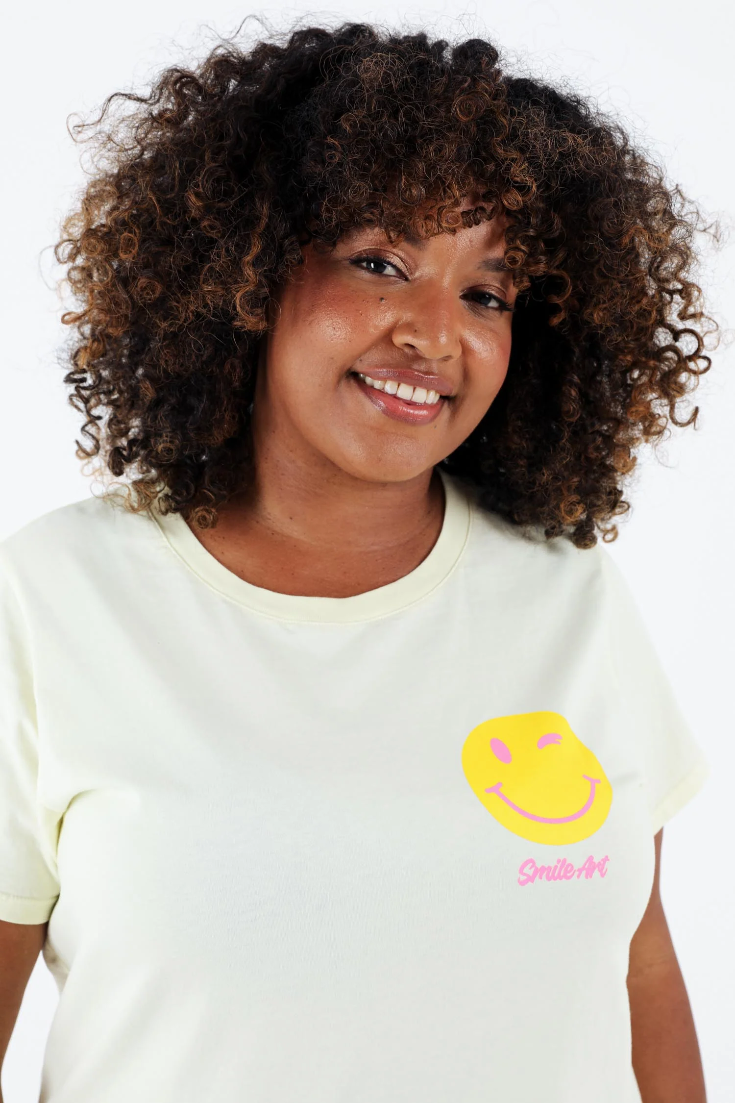 T-shirt van katoen met smile-print - Image 5