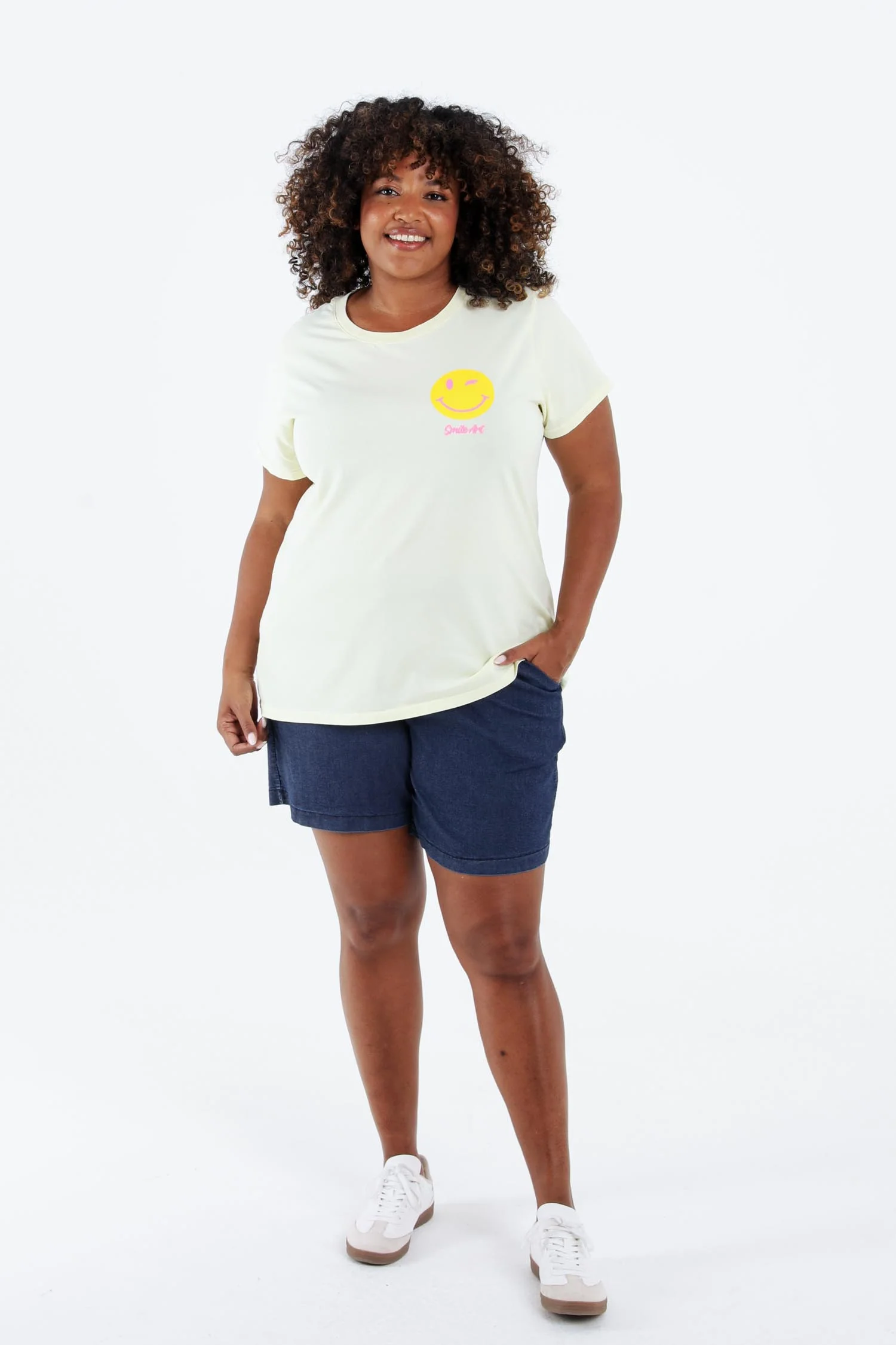 T-shirt van katoen met smile-print - Image 8