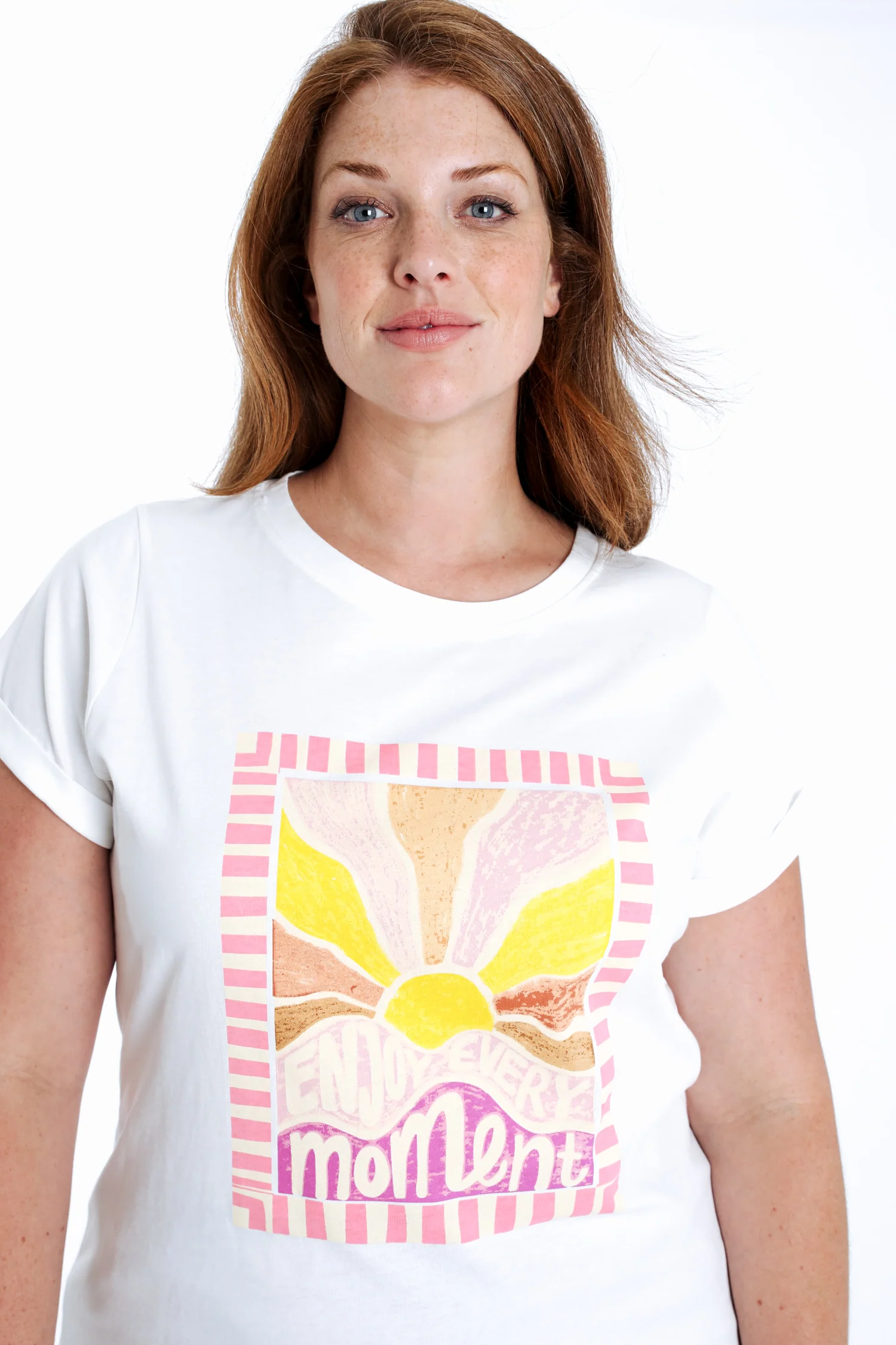 T-shirt van katoen met zonnenprint - Image 3