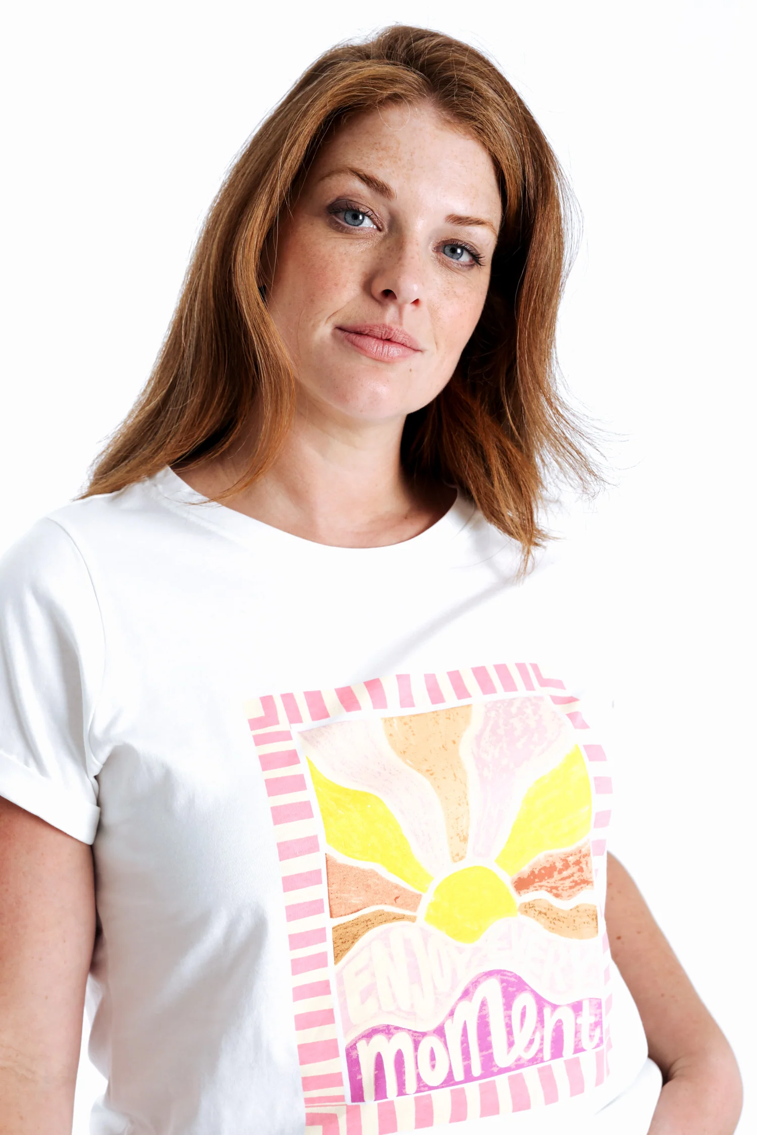T-shirt van katoen met zonnenprint - Image 5