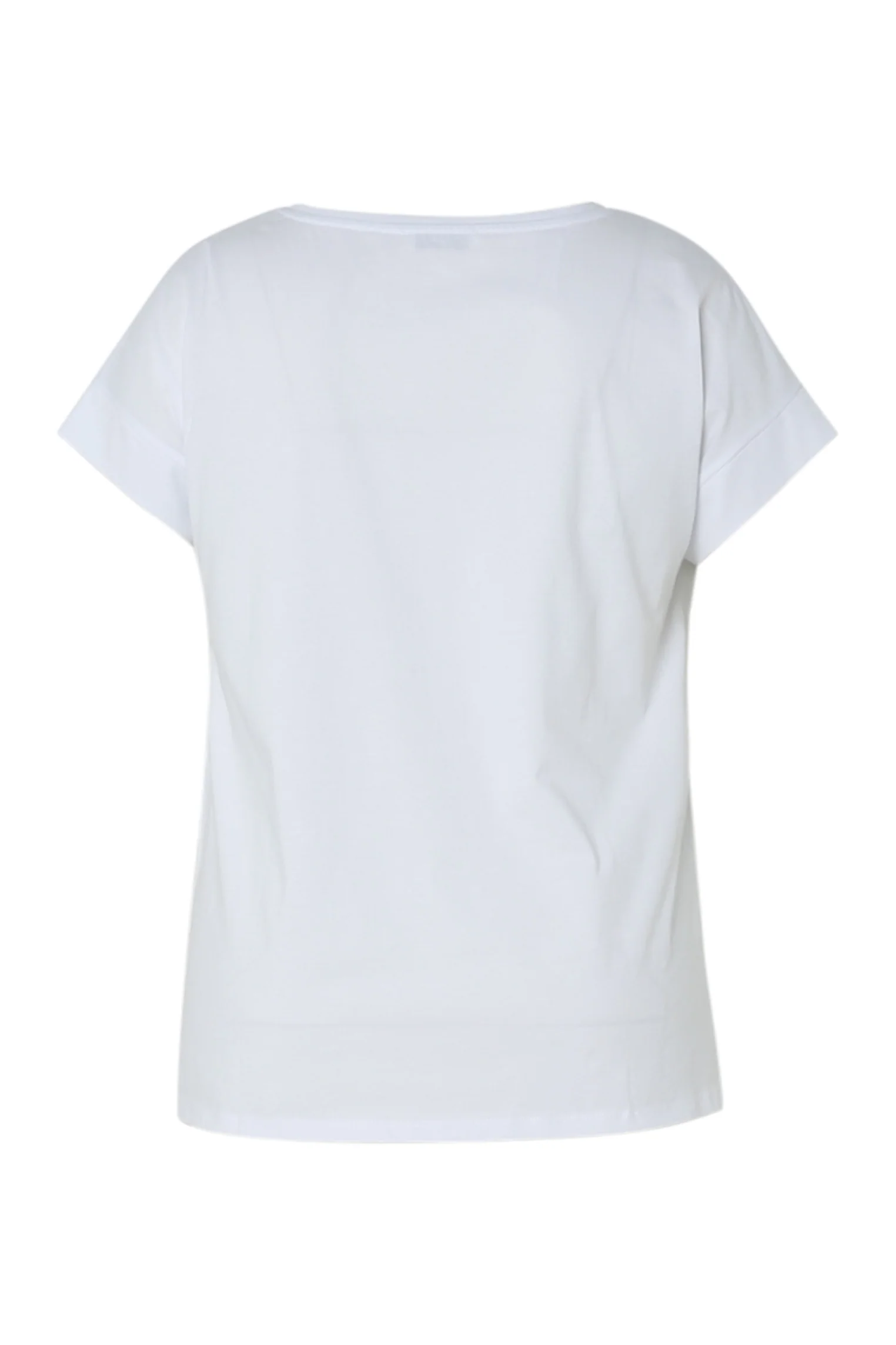 Effen katoenen T-shirt met geborduurde bloemen - Image 11