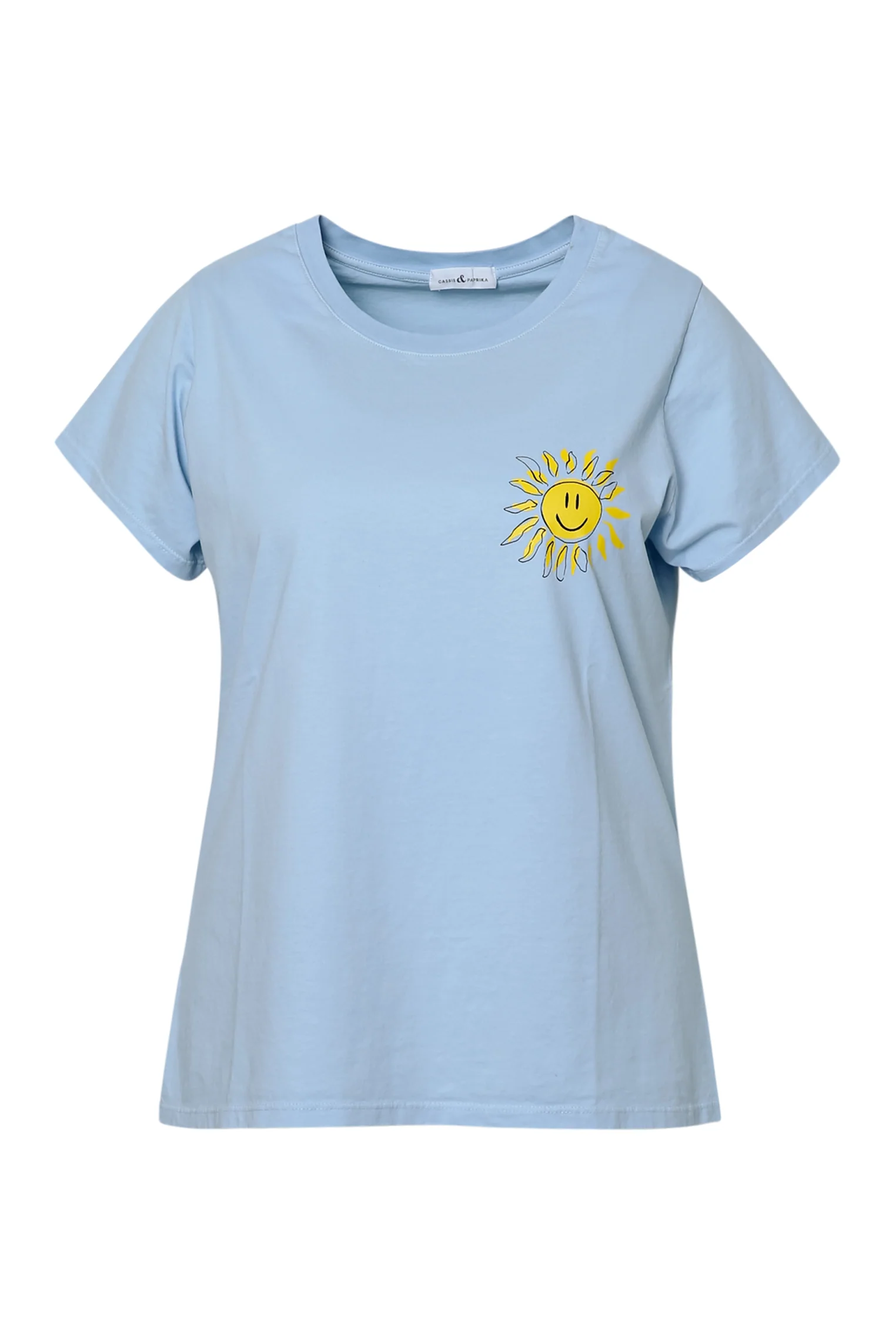 Effen katoenen T-shirt met zonnenprint - Image 10
